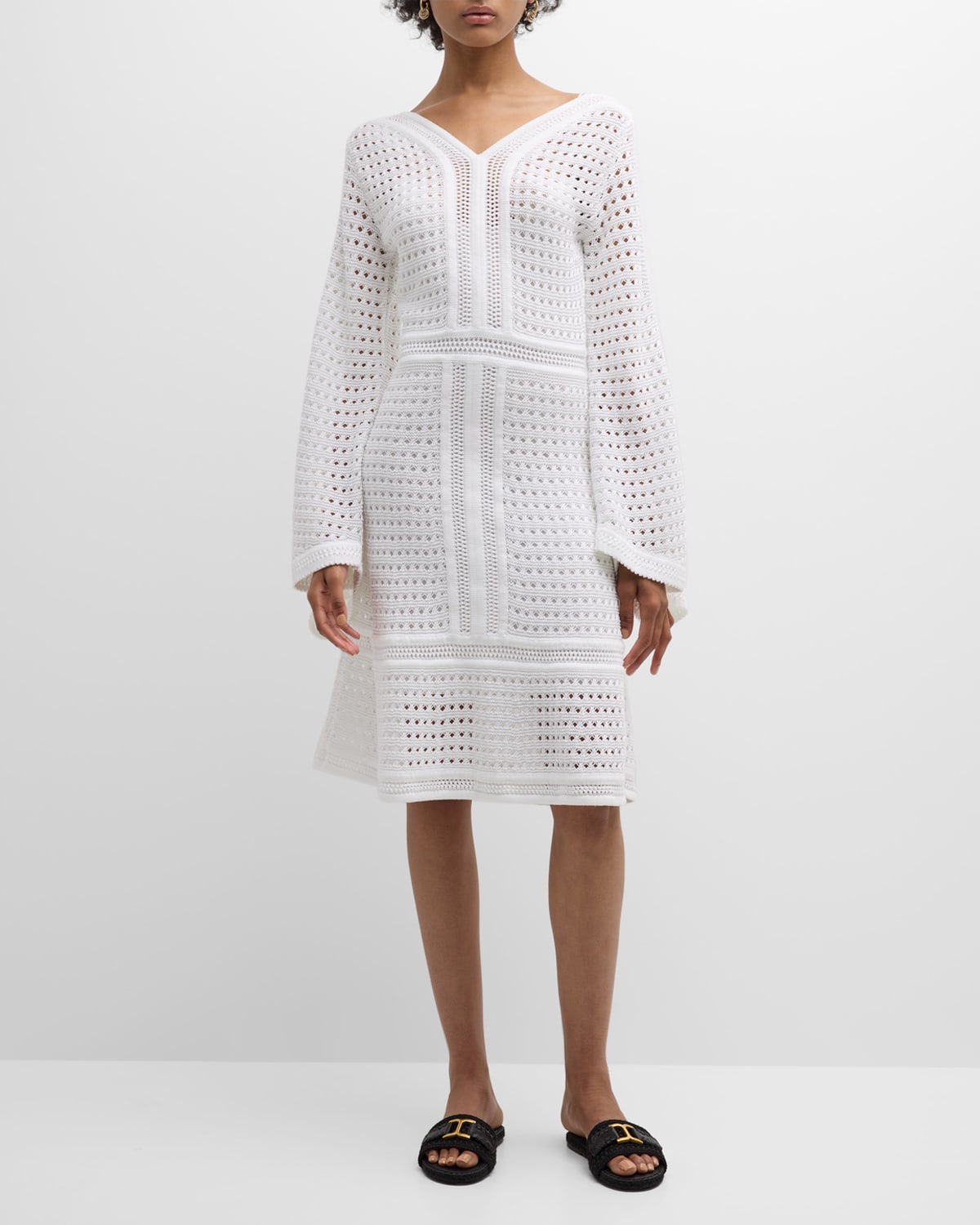 Chloé X High Summer Crochet Mini Dress In Vanilla Ice