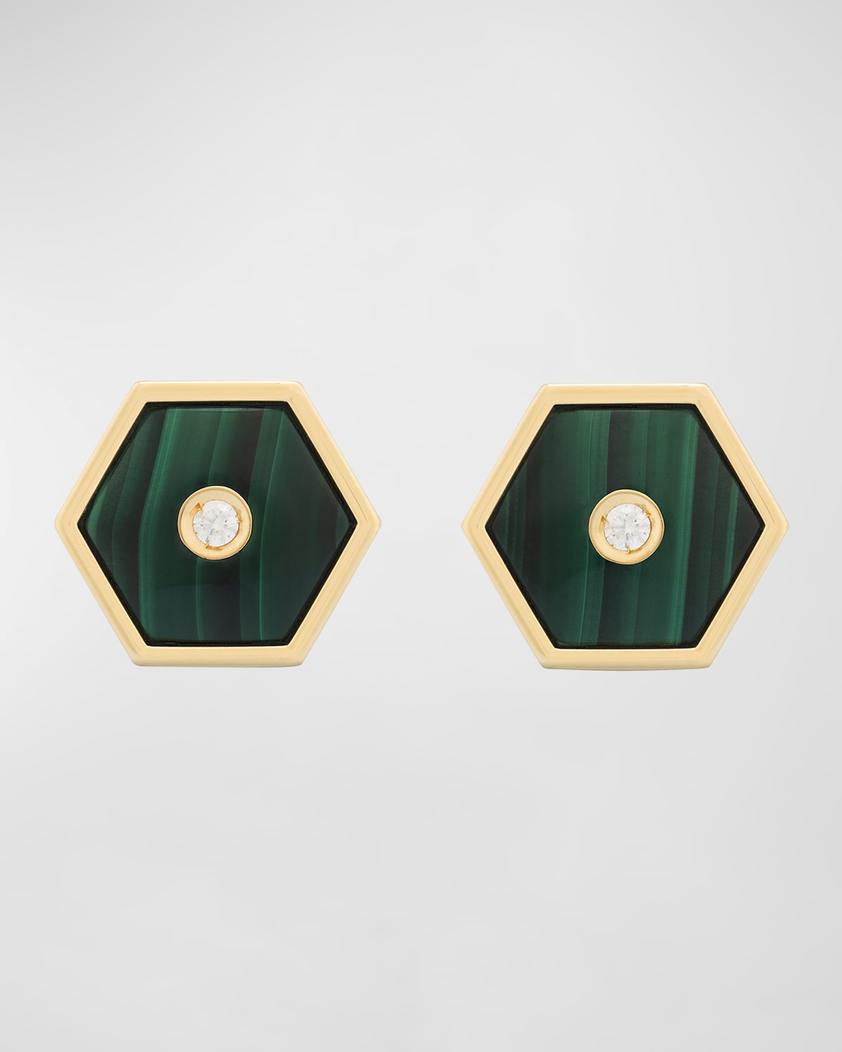 Miseno Baia Sommersa Malachite and Diamond Earrings