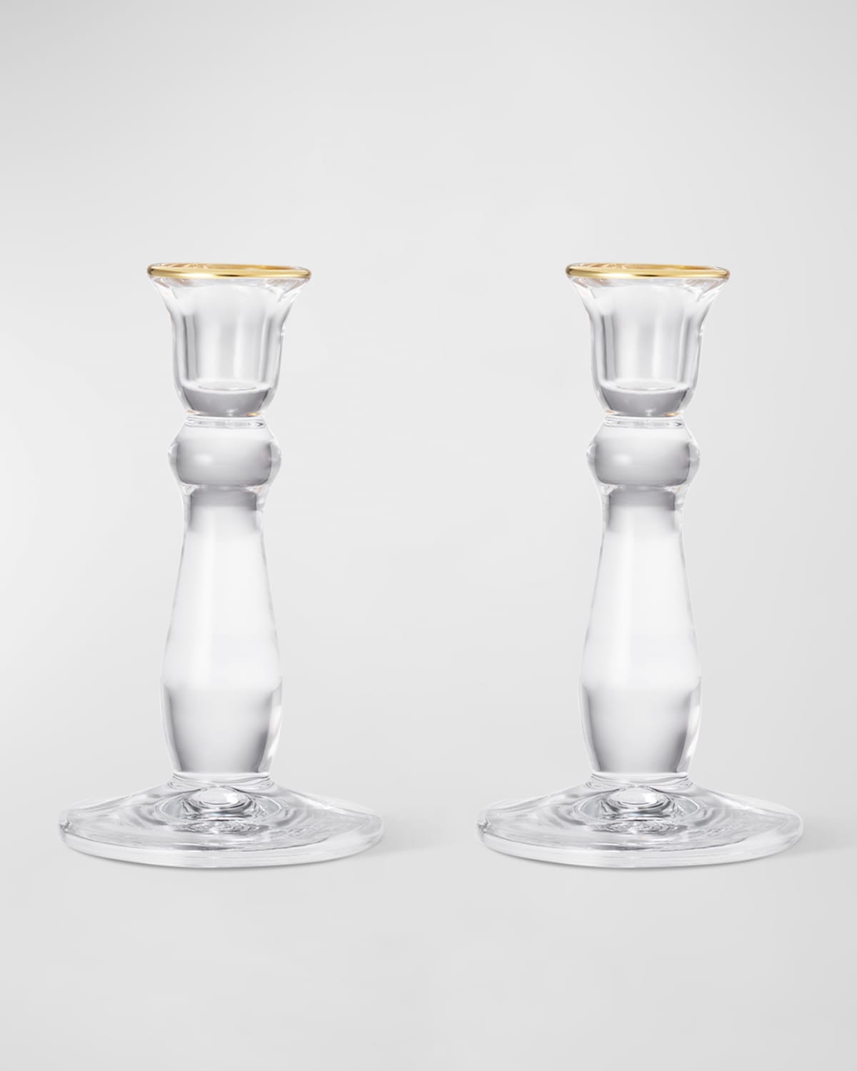 Aerin Sancia Tall Taper Candle Holders, Set Of 2 In Clear