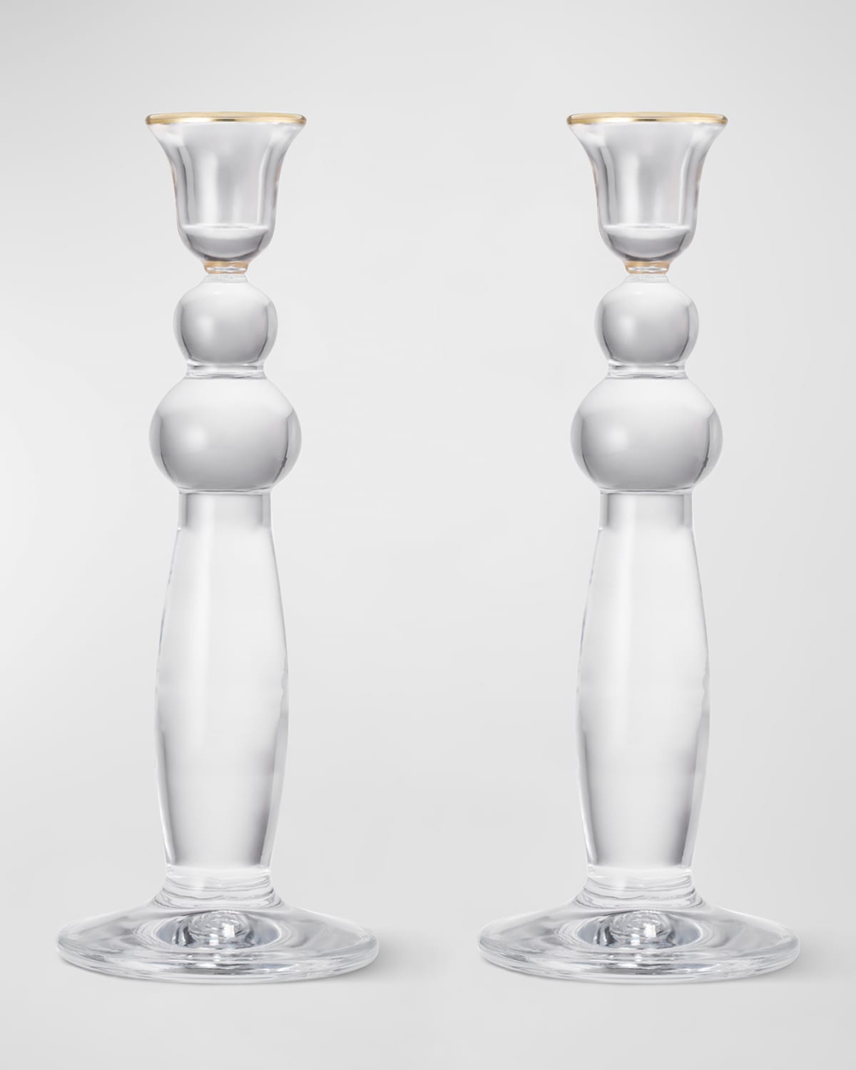 Aerin Sancia Extra Tall Taper Candle Holders, Set Of 2 In Clear