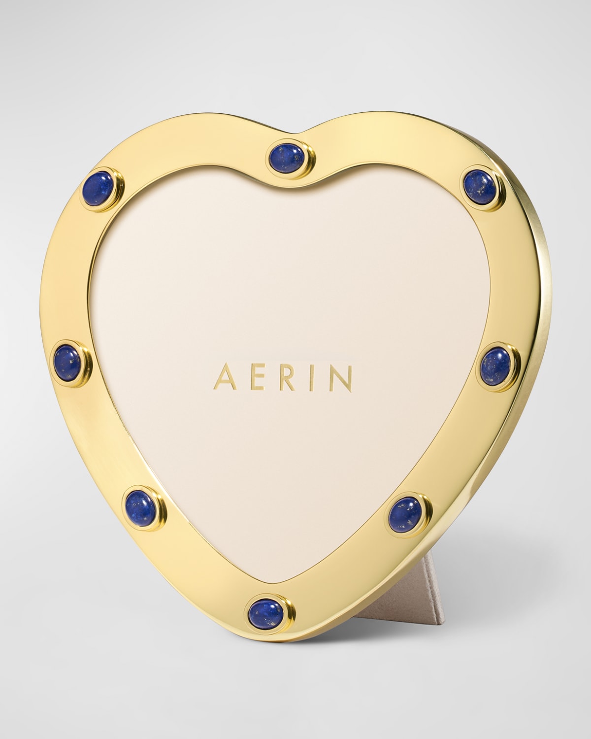 Aerin Augusta Lapis Gemstone Heart Picture Frame In Gold