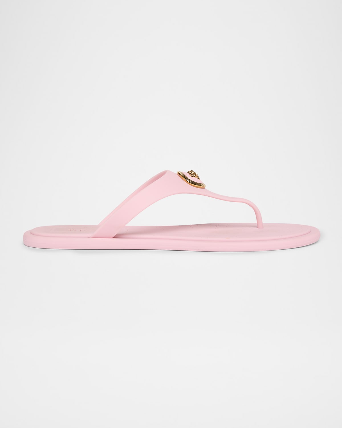 Versace Alia Medusa Rubber Thong Sandals In Pink