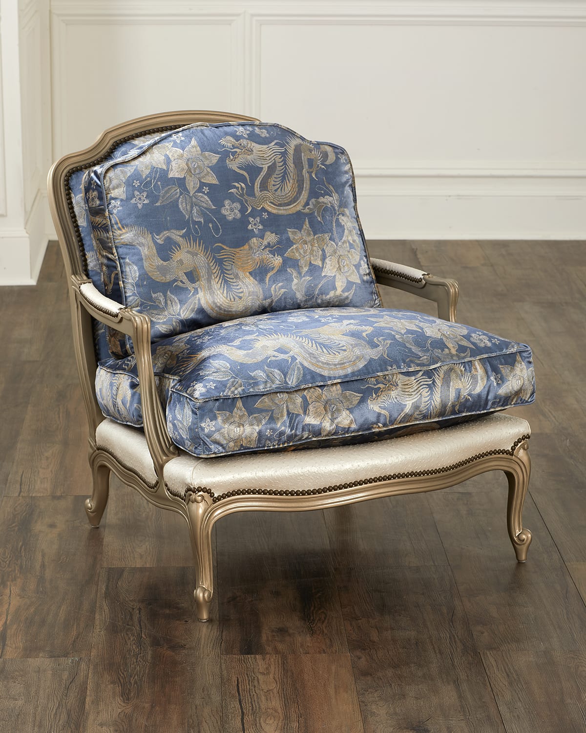 Old Hickory Tannery Jio Bergere Chair In Blue