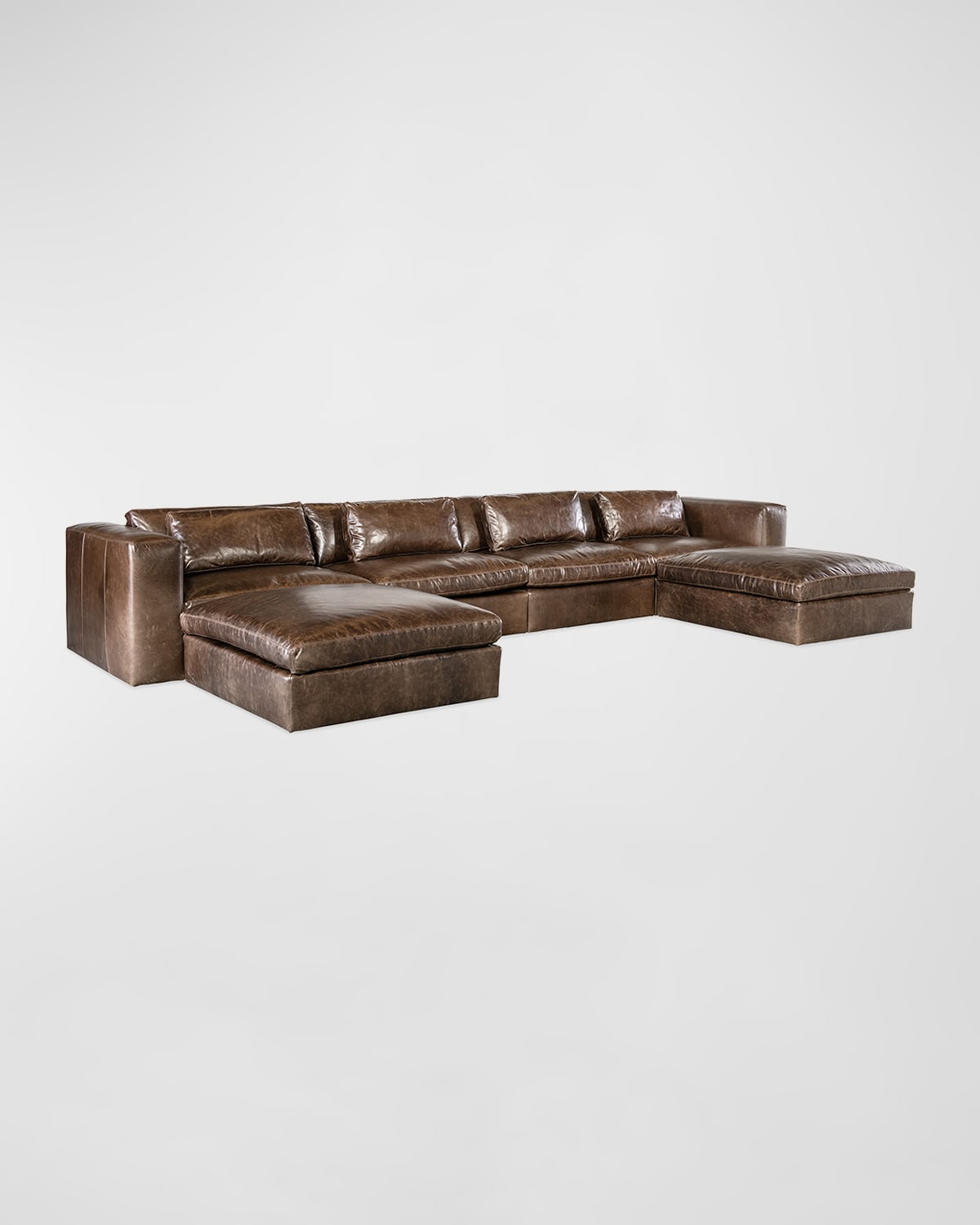 Shop Hooker Furniture Wilder 6-piece Leather Sectional In Dark Chocolate