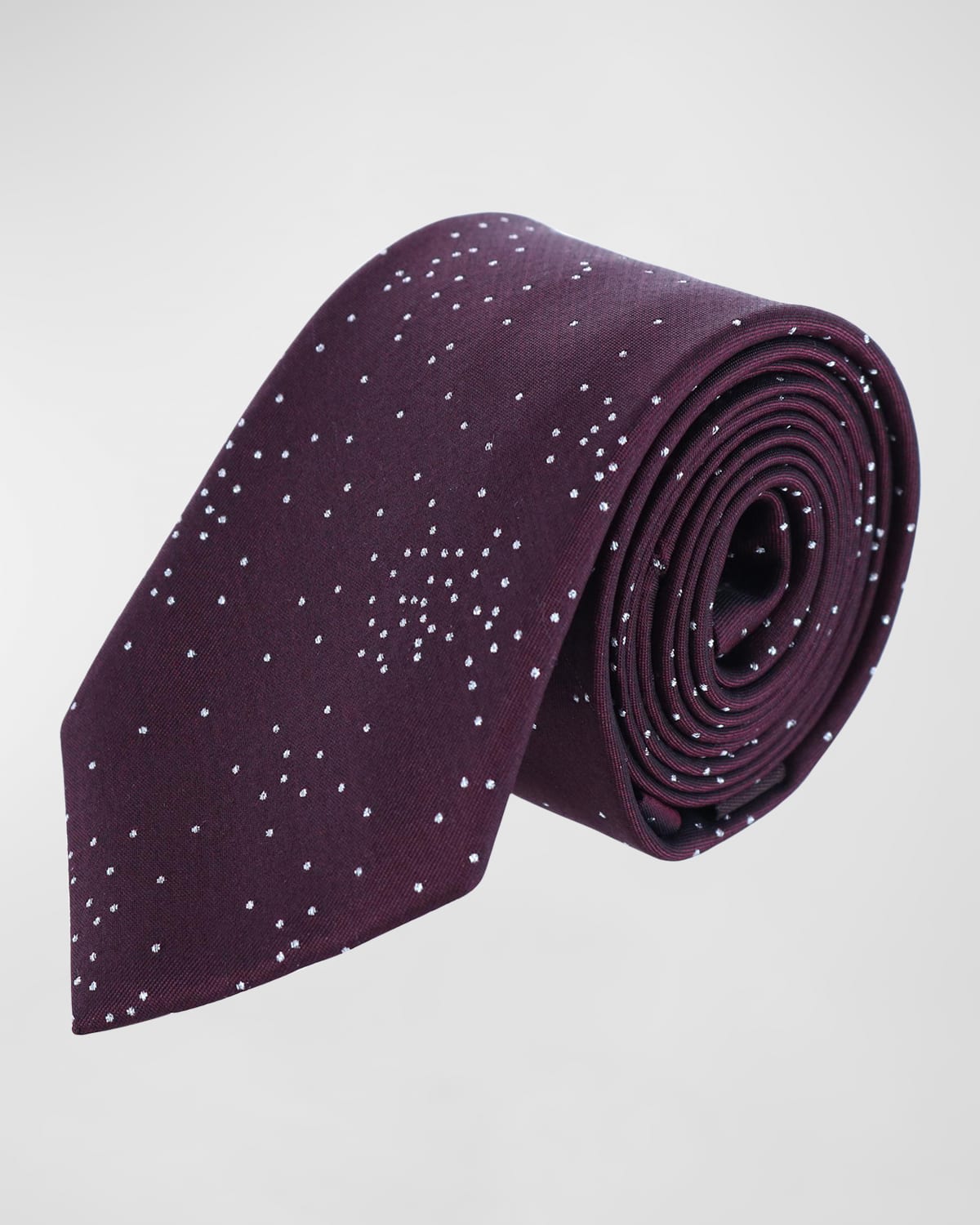 Trafalgar Men's Mystere Silk Metallic Polka Dot Tie In Purple