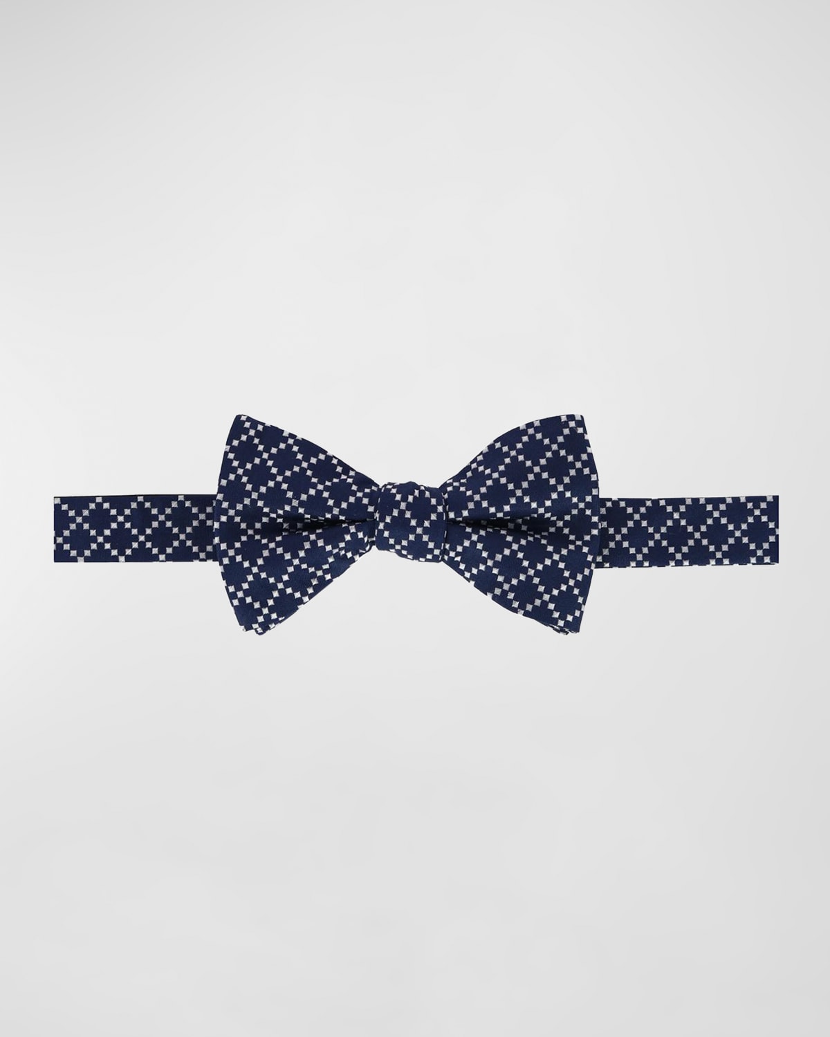 Trafalgar Men's Rowan Geometric Silk Bow Tie In Blue