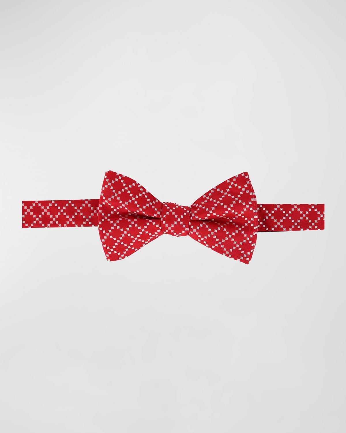 Trafalgar Men's Rowan Geometric Silk Bow Tie In Red