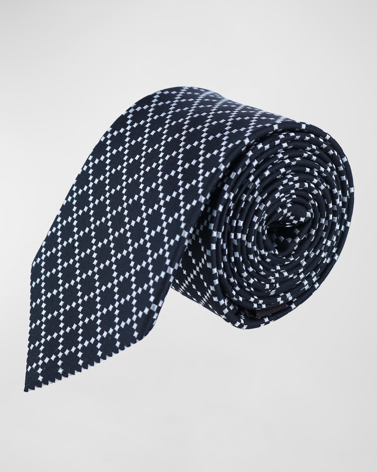 Trafalgar Men's Rowan Geometric Silk Tie In Black