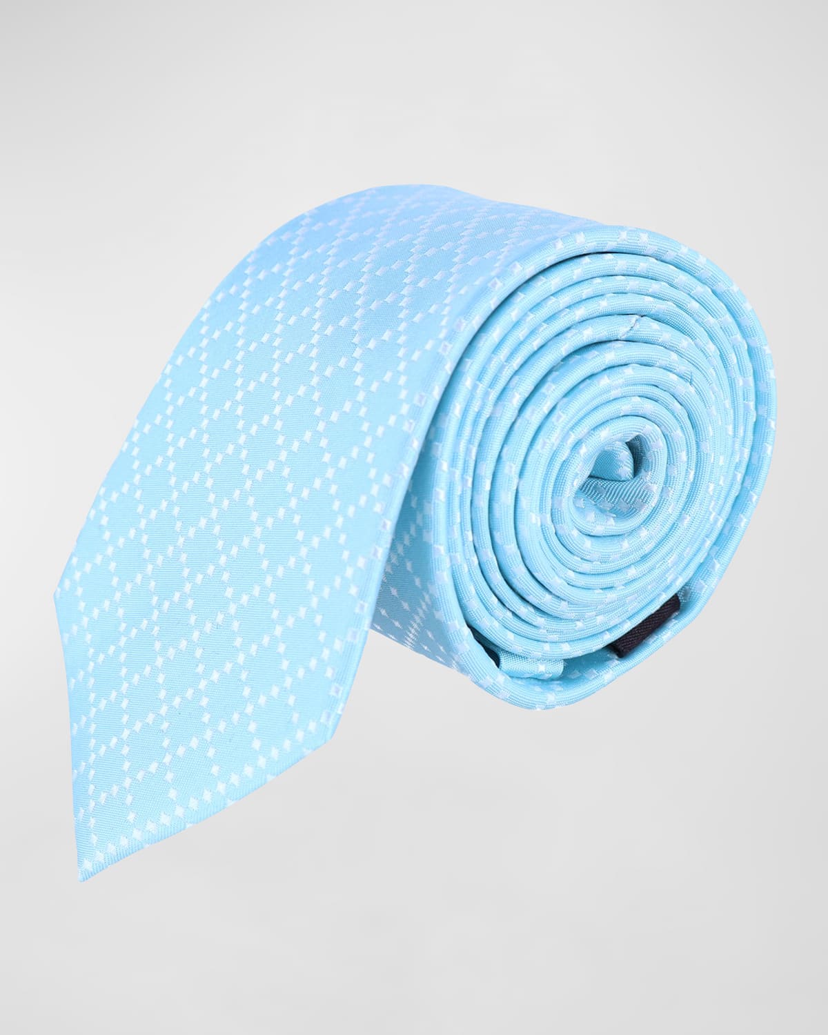 Trafalgar Men's Rowan Geometric Silk Tie In Light Blue