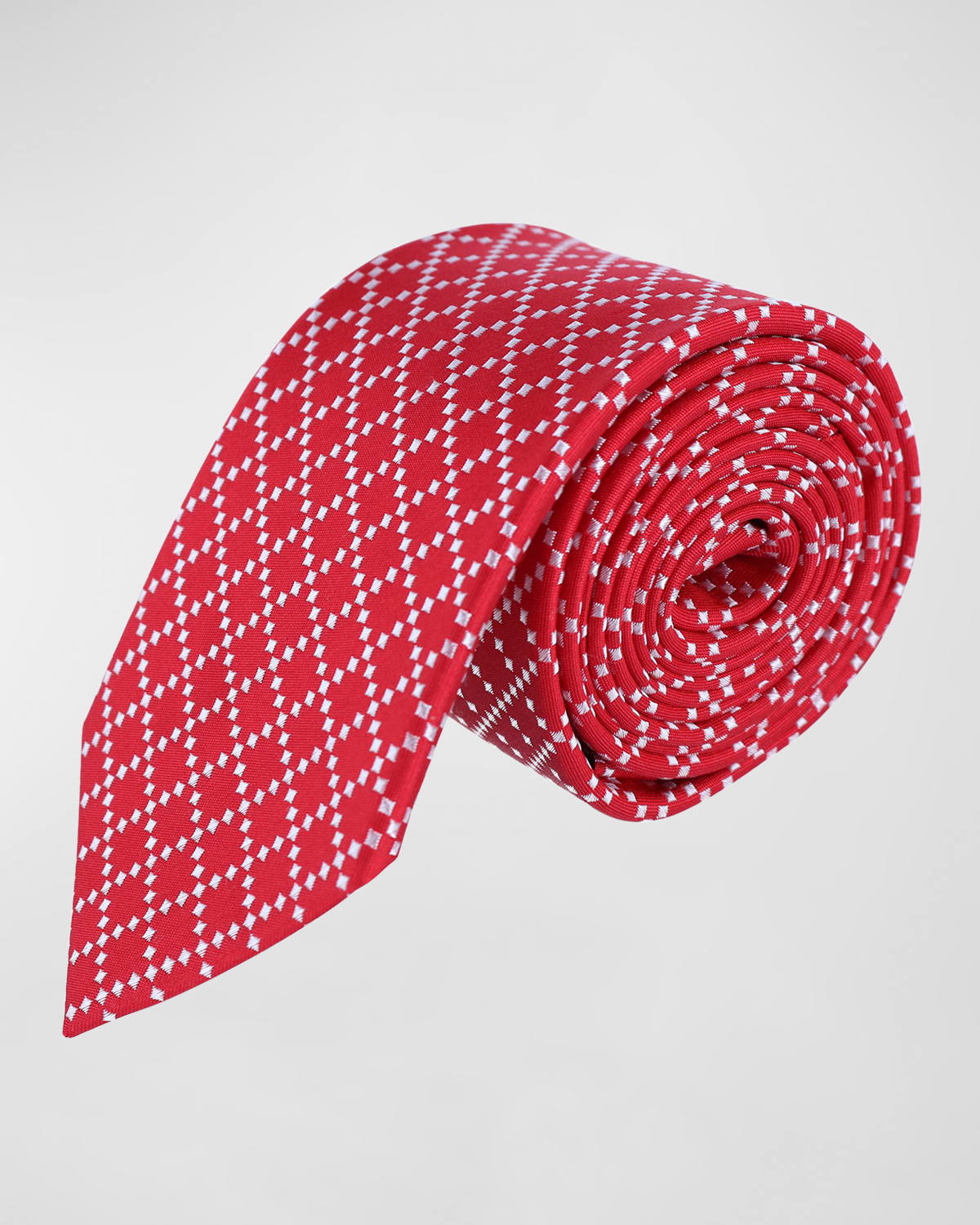 Trafalgar Men's Rowan Geometric Silk Tie In Red