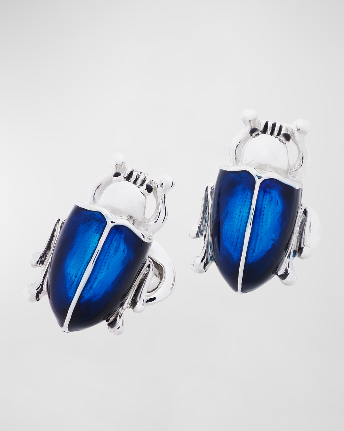Men's Sterling Silver Ombre Enamel Beetle Cufflinks