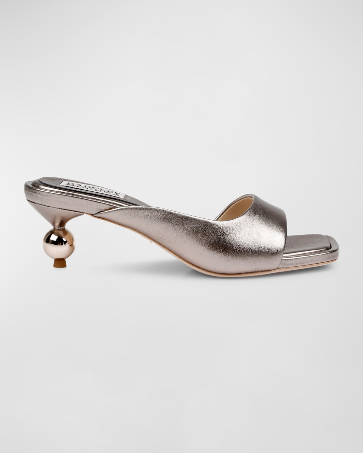 Baila Asymmetrical Metallic Mule Sandals