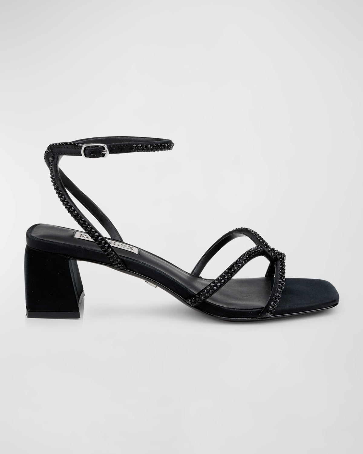 Shop Badgley Mischka Brisa Strass Ankle-strap Sandals In Black
