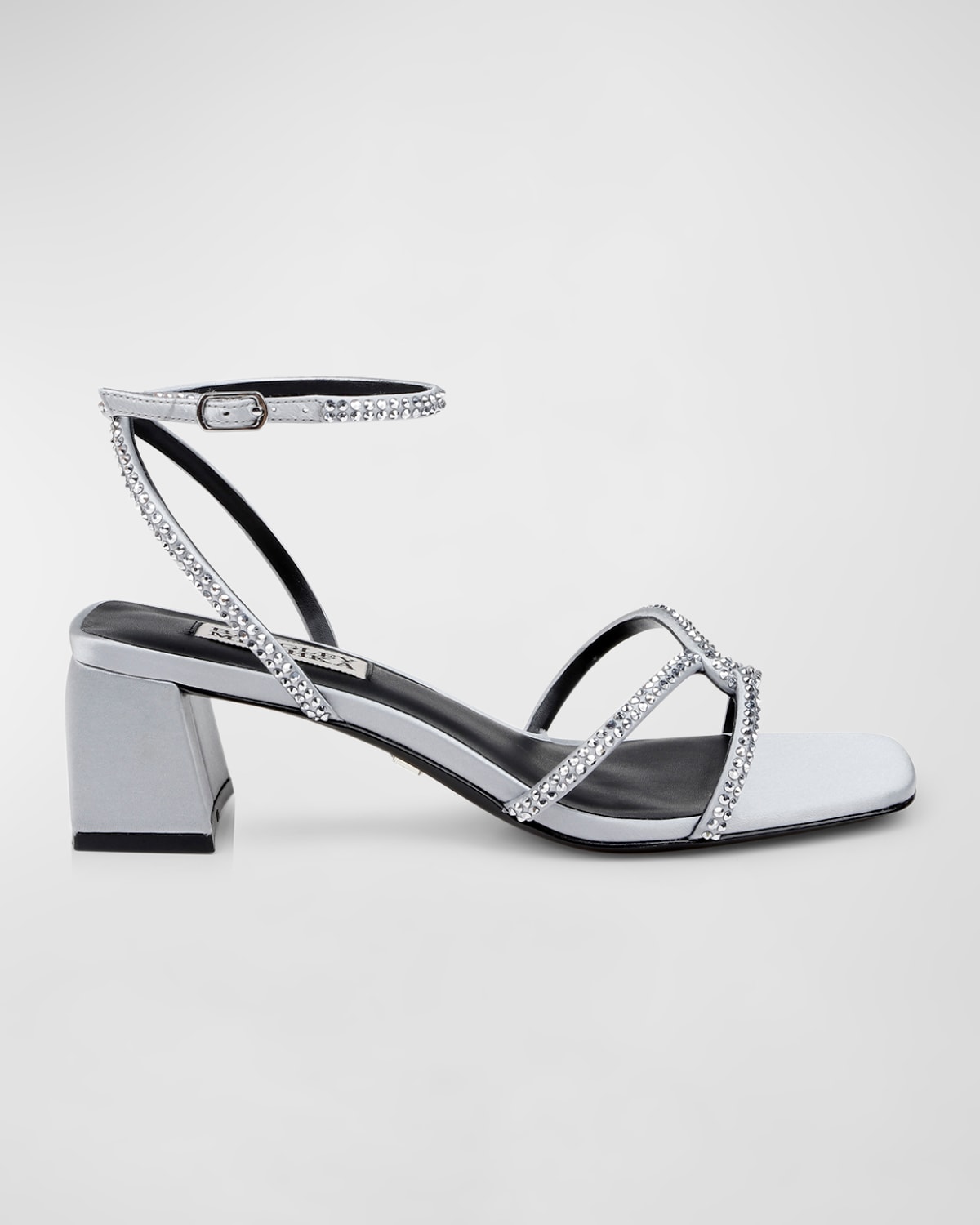 Shop Badgley Mischka Brisa Strass Ankle-strap Sandals In Silver