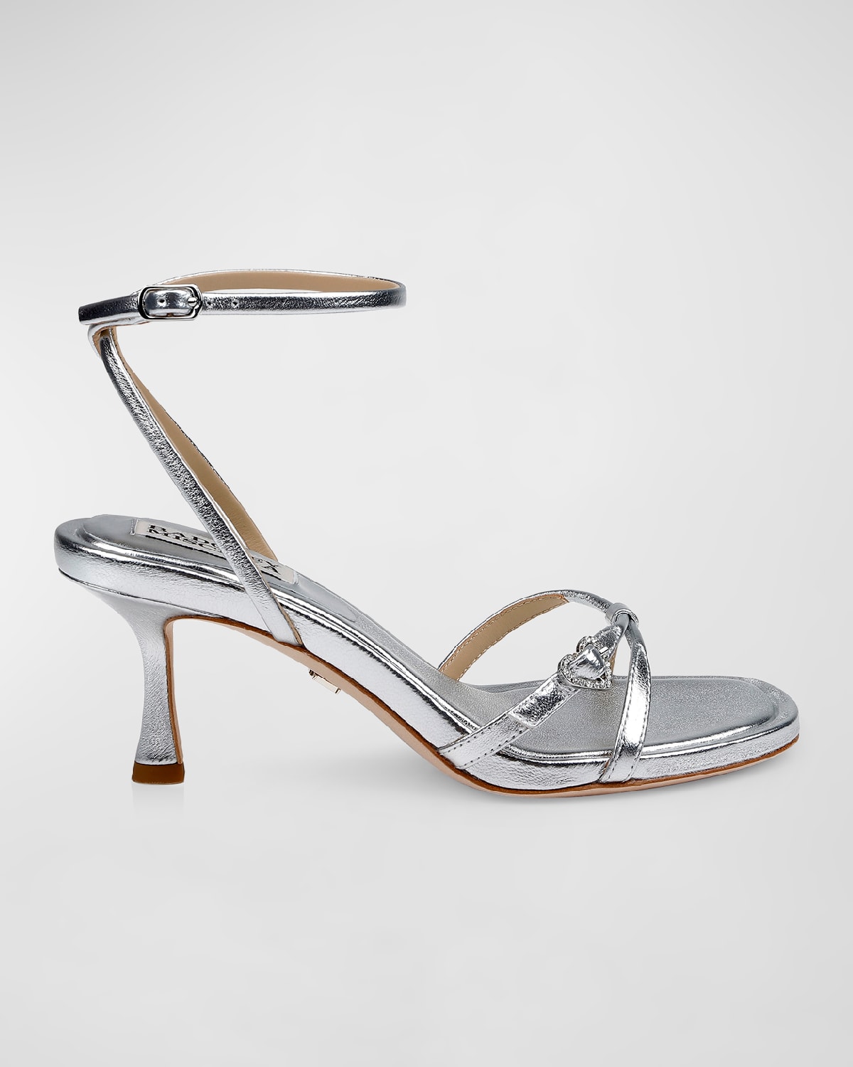 Shop Badgley Mischka Brynna Metallic Ankle-strap Sandals In Silver