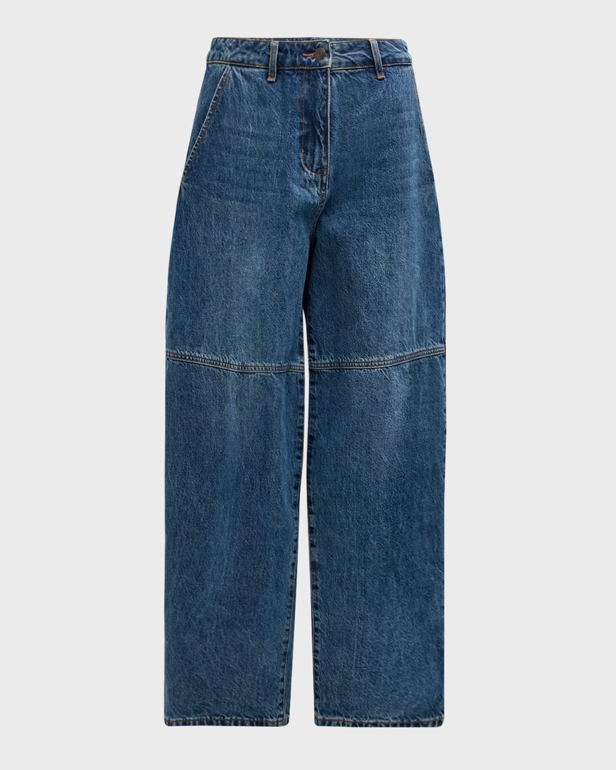 Shop Co High-rise Wide-leg Denim Balloon Pants In Indigo