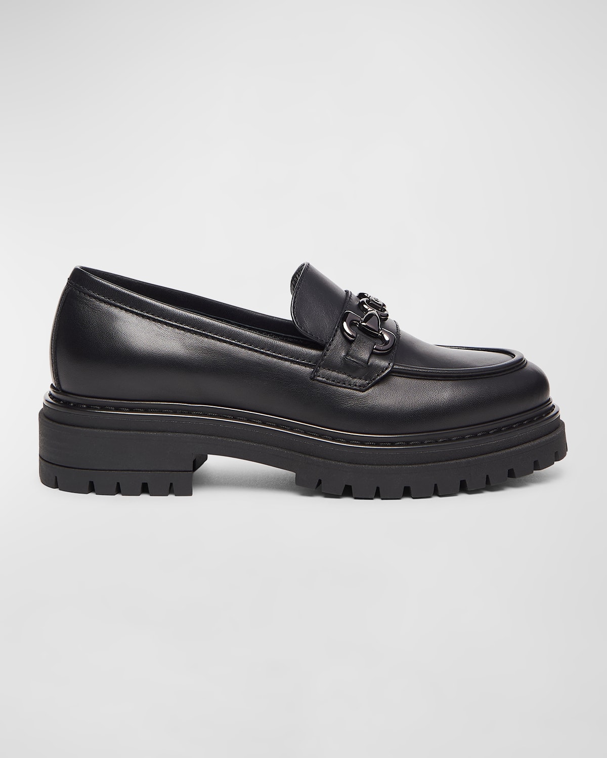 Nerogiardini Metallic Leather Chain Lug-sole Loafers In Black
