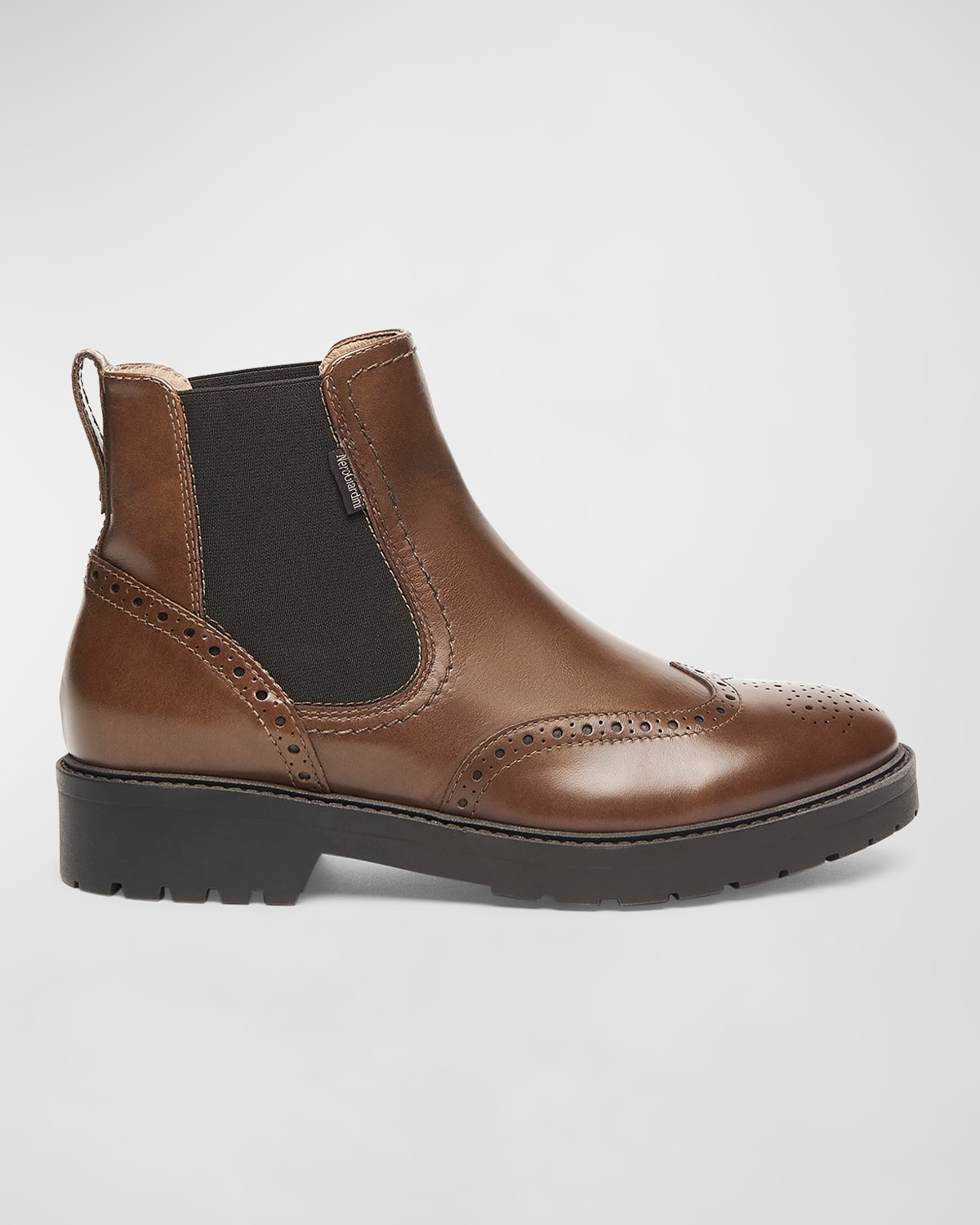 Brogue Leather Chelsea Ankle Booties
