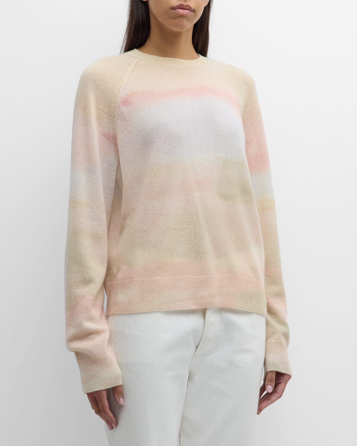 Raglan-Sleeve Ombre Cashmere Sweater