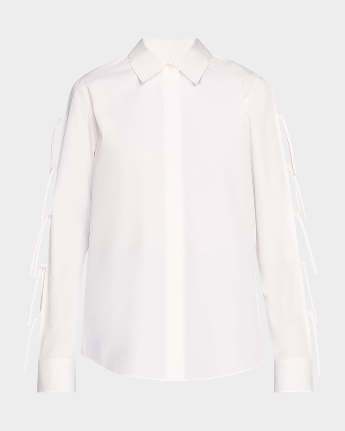 Shop Lafayette 148 Split-sleeve Button-down Shirt In White