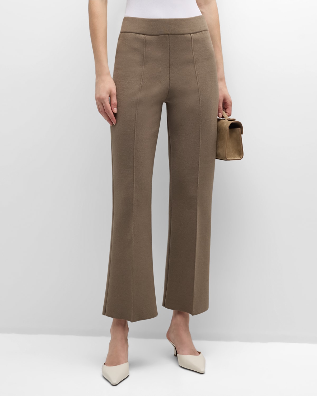 Lafayette 148 Foley Knit Flare Pants In Brown