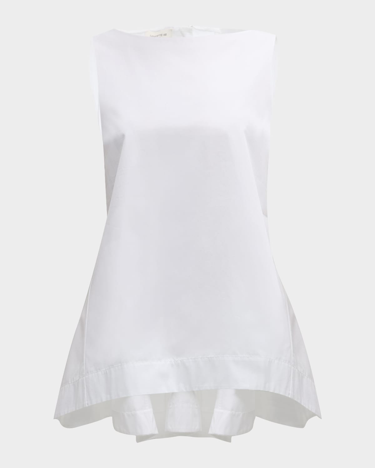 Shop Lafayette 148 High-low Organic Cotton Poplin Blouse In White