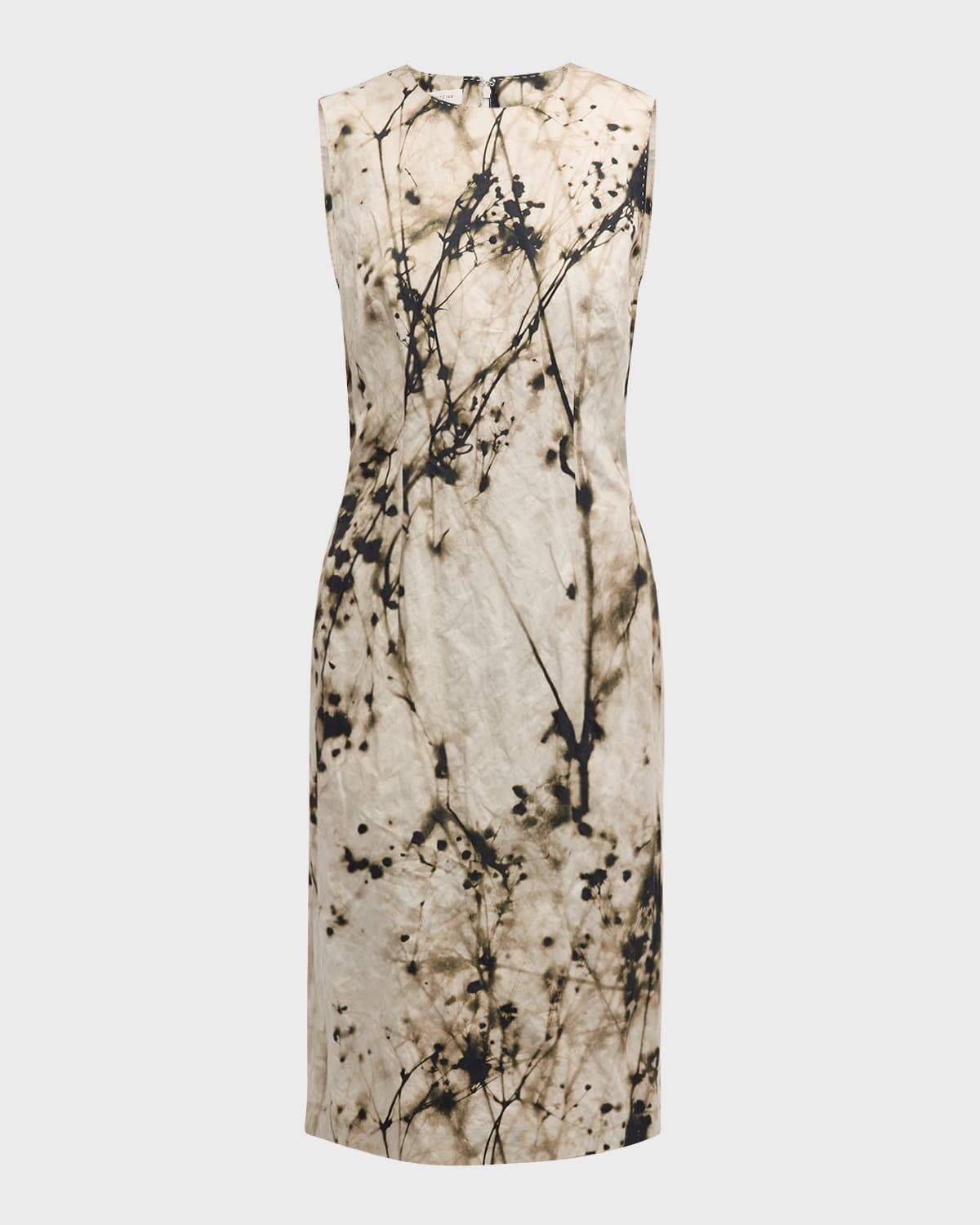 Shop Lafayette 148 Harpson Shadow-print Sheath Dress In Plaster Multi