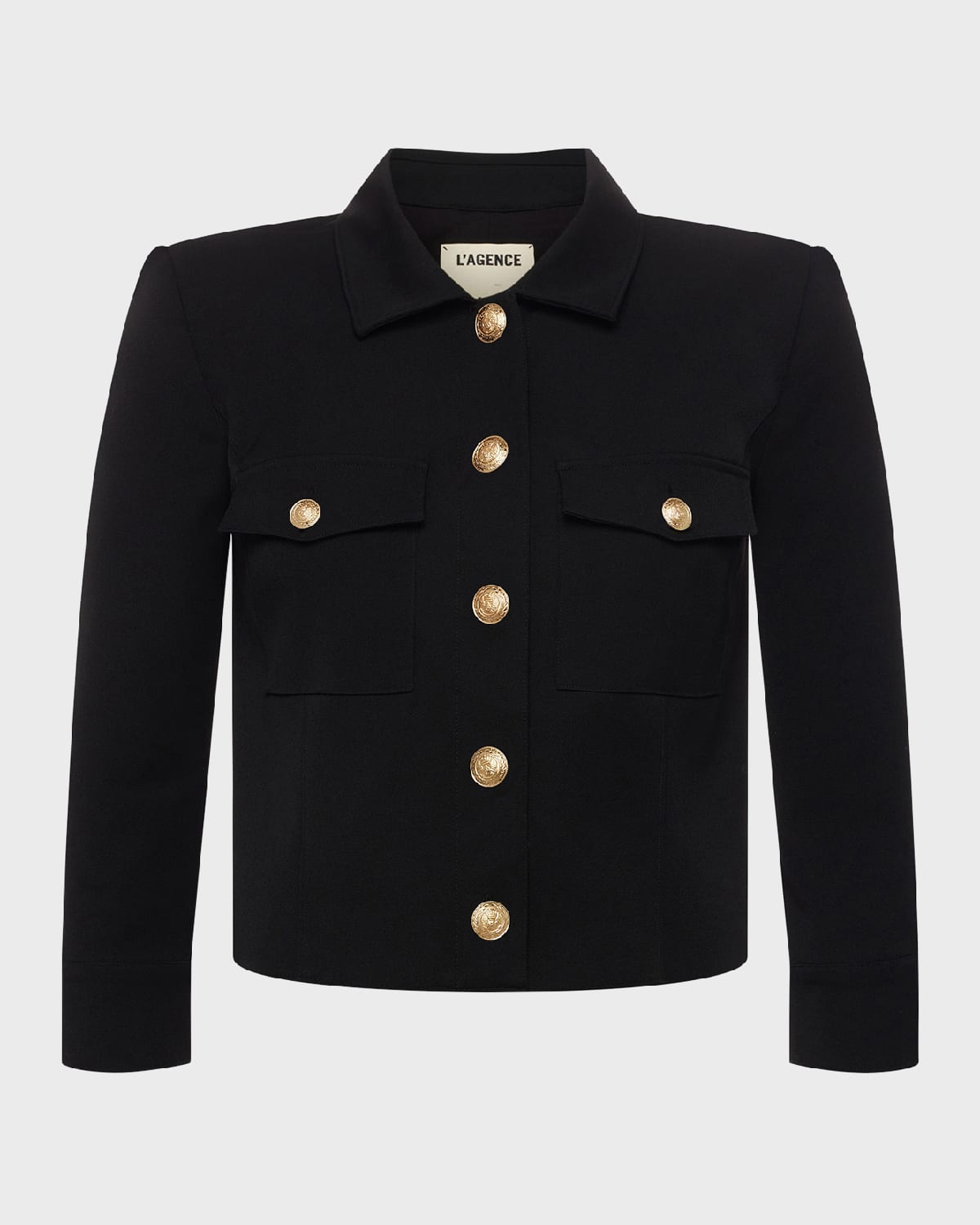 L'agence Kumi Cropped Fitted Jacket In Black