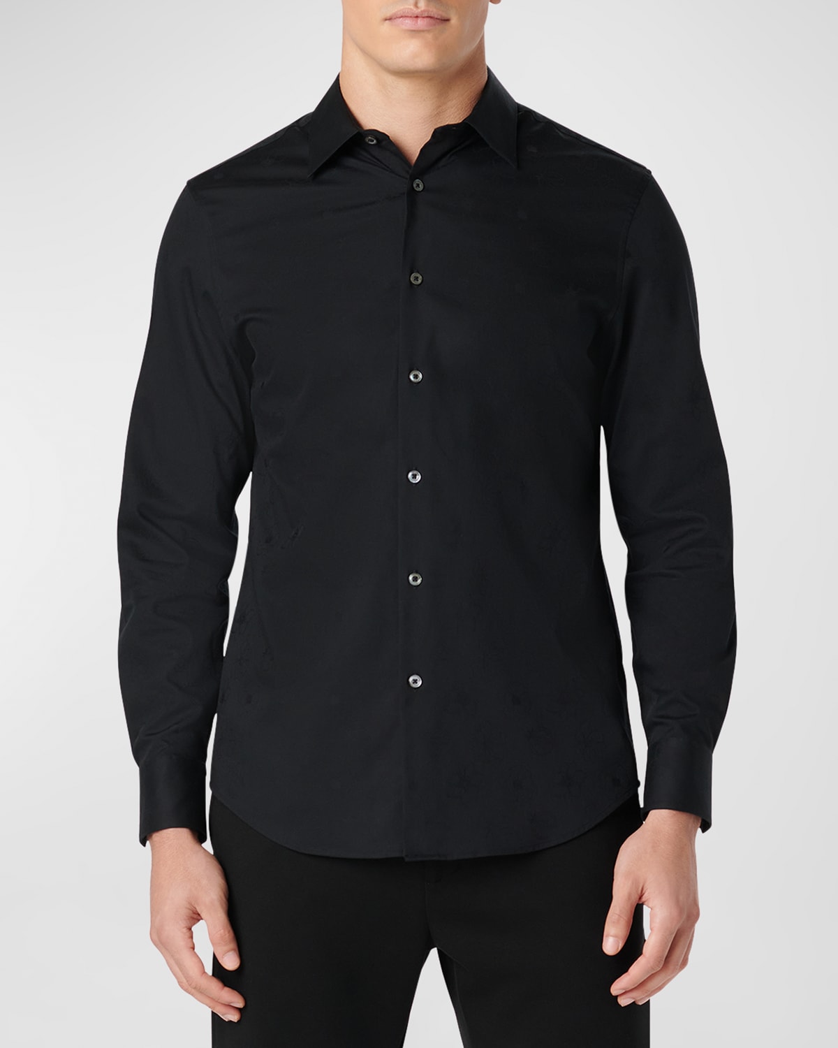 Shop Bugatchi Men's Julian Solid Sport Shirt In Black