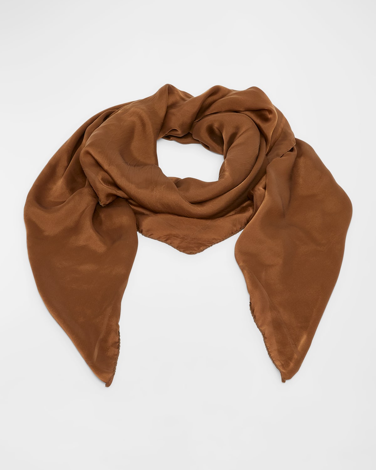 Shop Saint Laurent Ysl Silk Square Scarf In 7700 Ochre