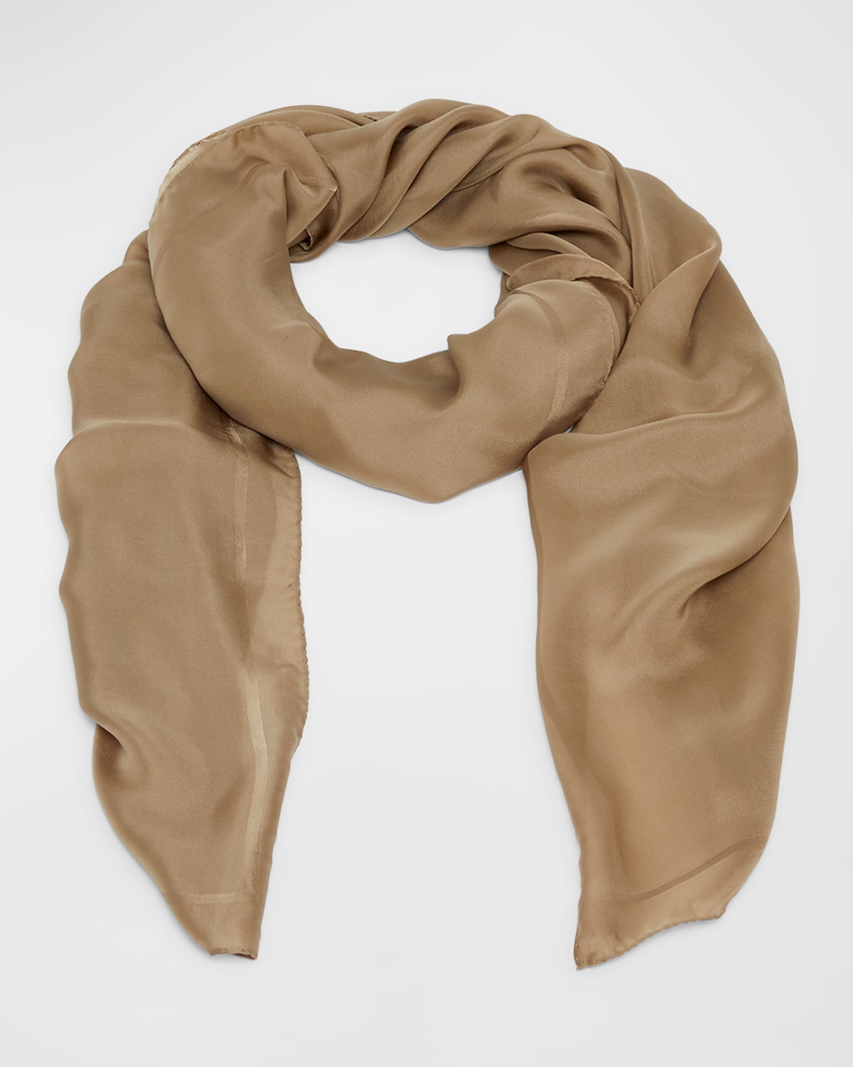 Shop Saint Laurent Ysl Silk Square Scarf In 9500 Sand