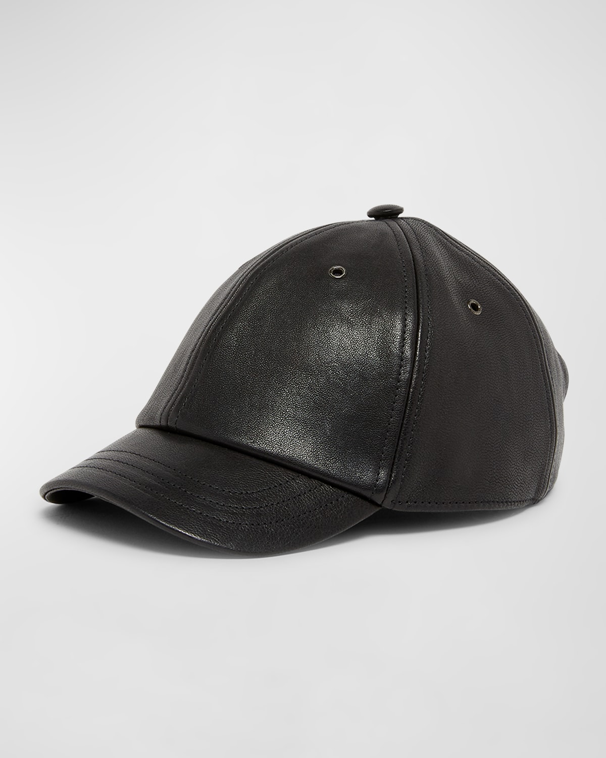 Saint Laurent Patent Leather Baseball Hat In Black
