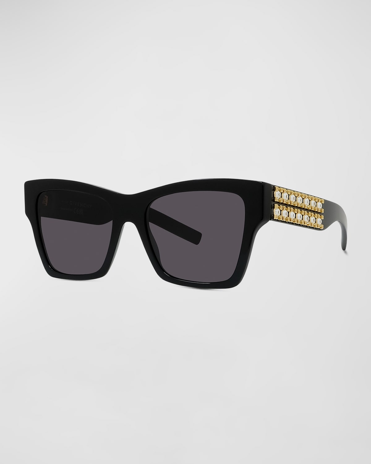 Givenchy Plumeties Crystal & Acetate Square Sunglasses In Black