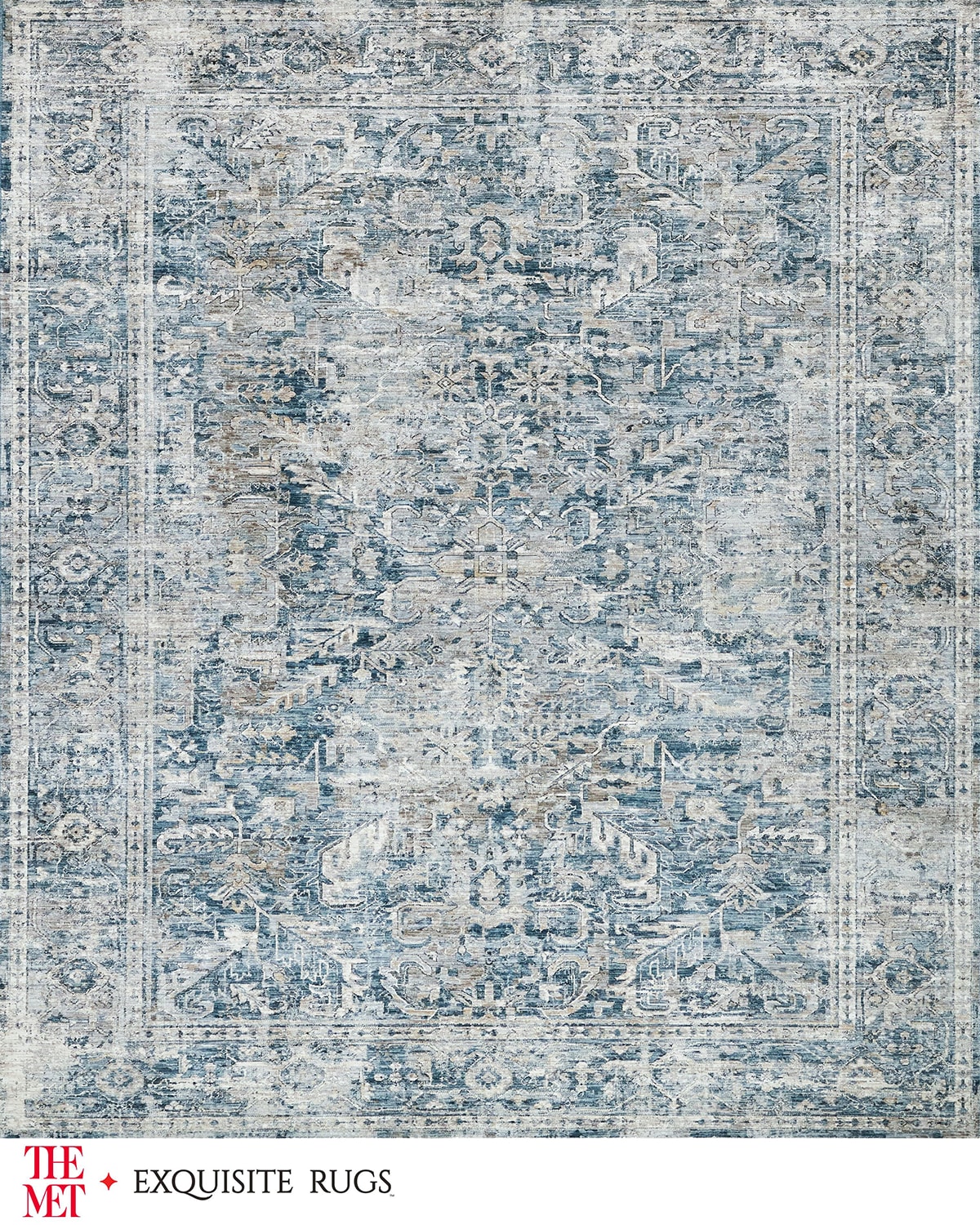 Exquisite Rugs X The Met Antique Loom Blue Rug, 12' X 15' In Blue