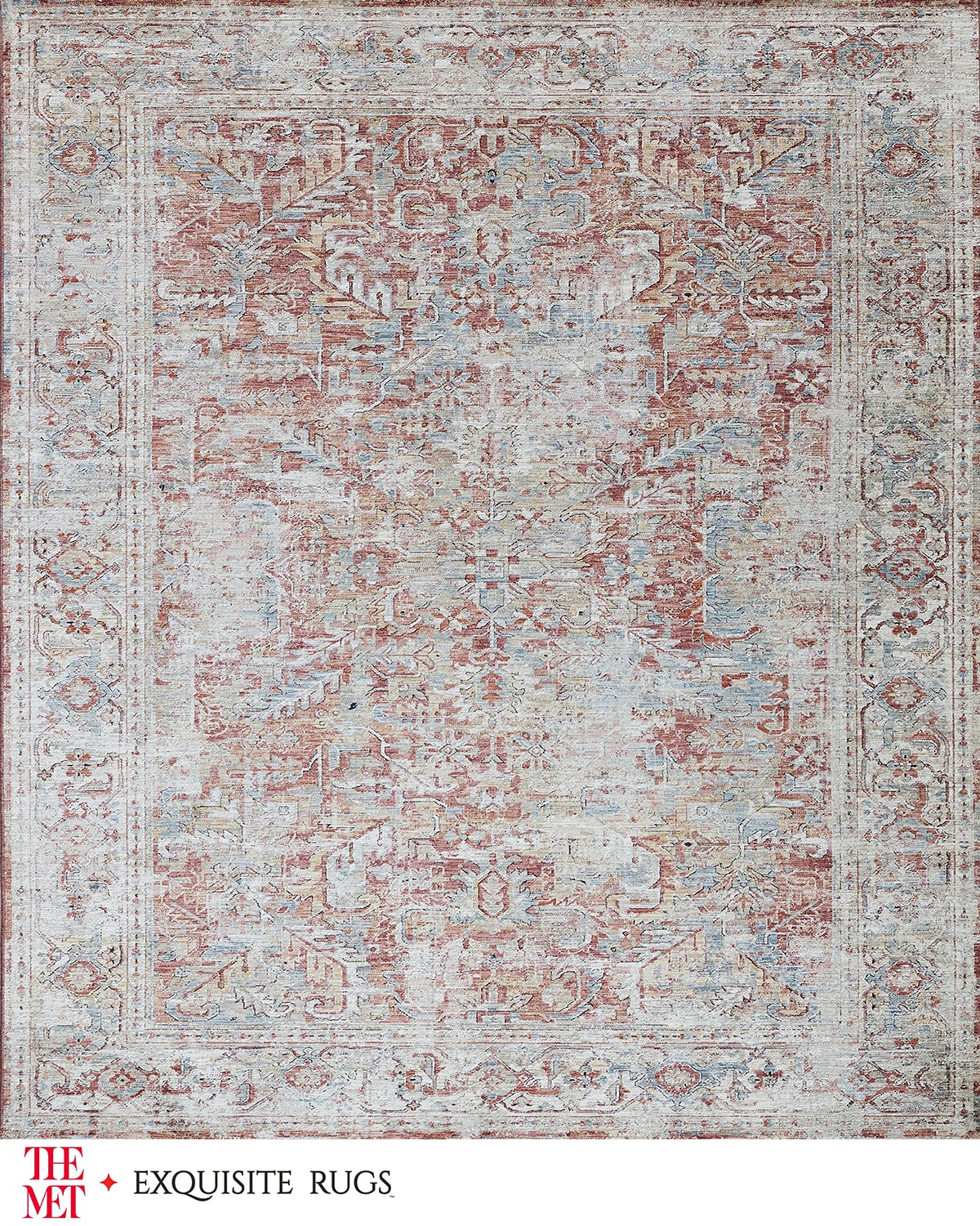 Exquisite Rugs X The Met Antique Loom Rust & Beige Rug, 12' X 15' In Pattern