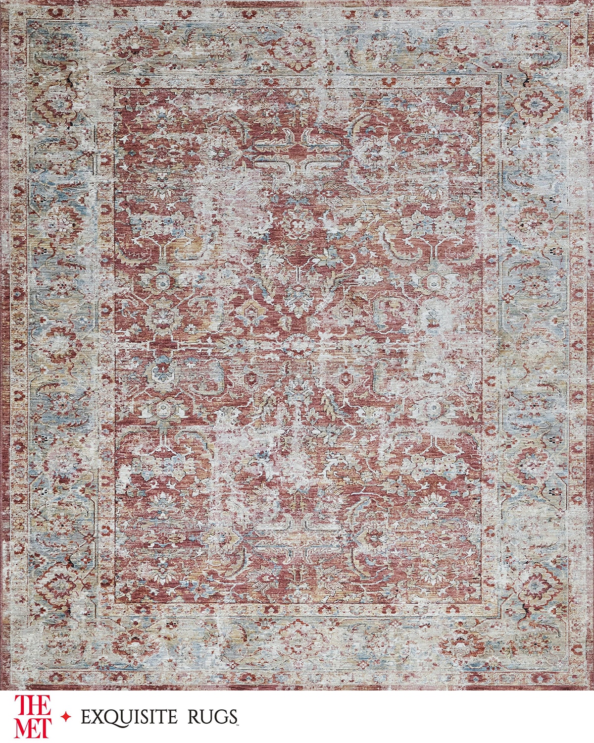 Exquisite Rugs X The Met Antique Loom Rust & Blue Rug, 12' X 15' In Pattern