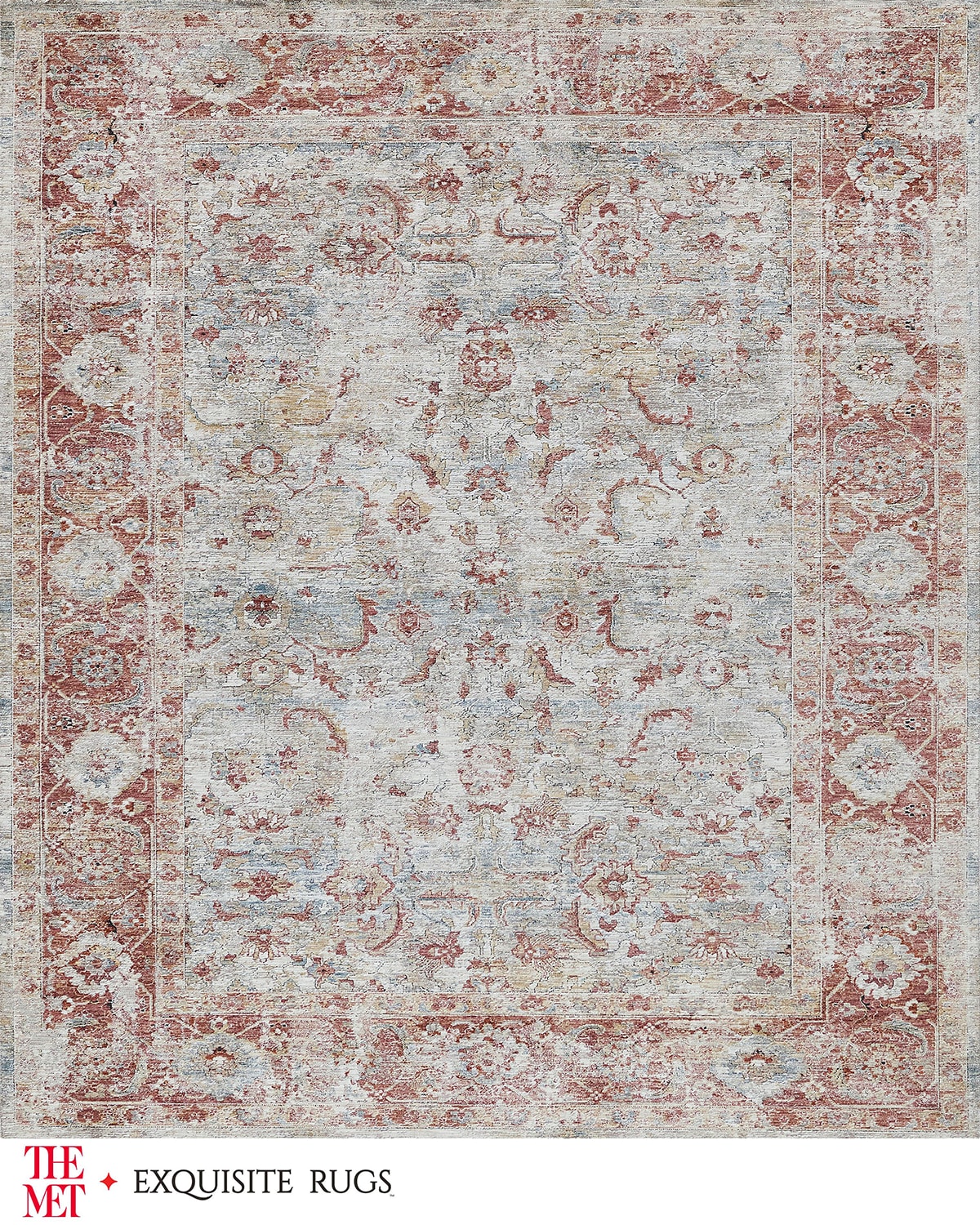 Exquisite Rugs X The Met Antique Loom Blue & Rust Rug, 12' X 15' In Blue/rust