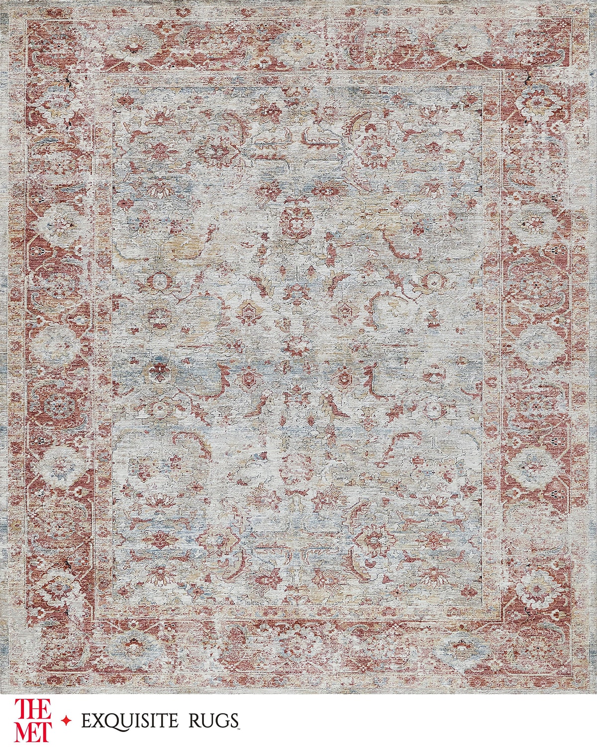 Exquisite Rugs X The Met Antique Loom Blue & Rust Rug, 12' X 15' In Pattern