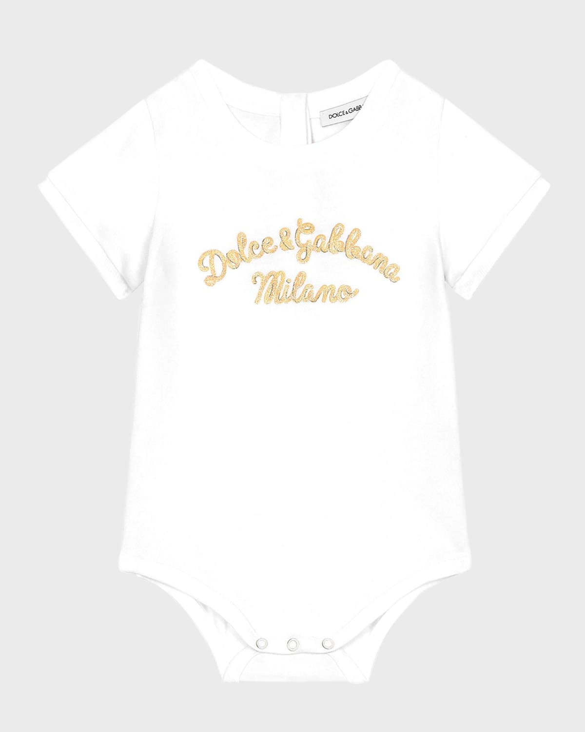 Dolce & Gabbana Girl's Logo-print Bodysuit In Natural