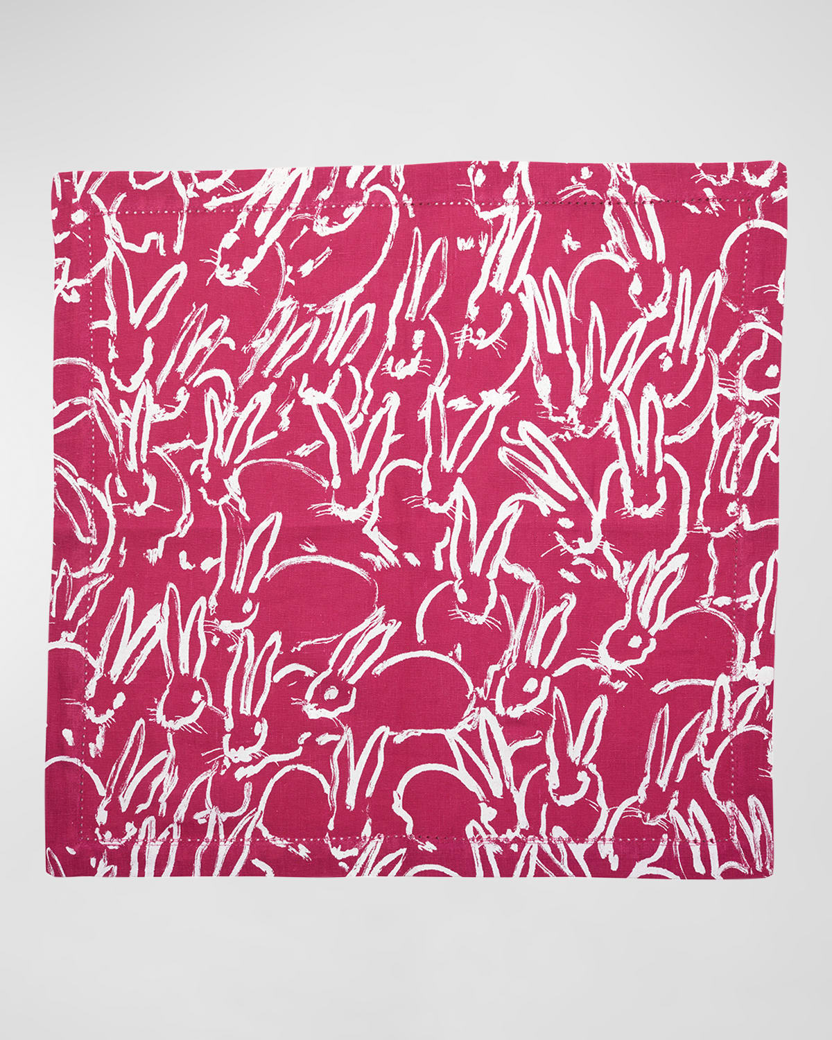 Shop Hunt Slonem Fluffle Khadi Printed Linen Dinner Napkin, 20 X 20 In Pink