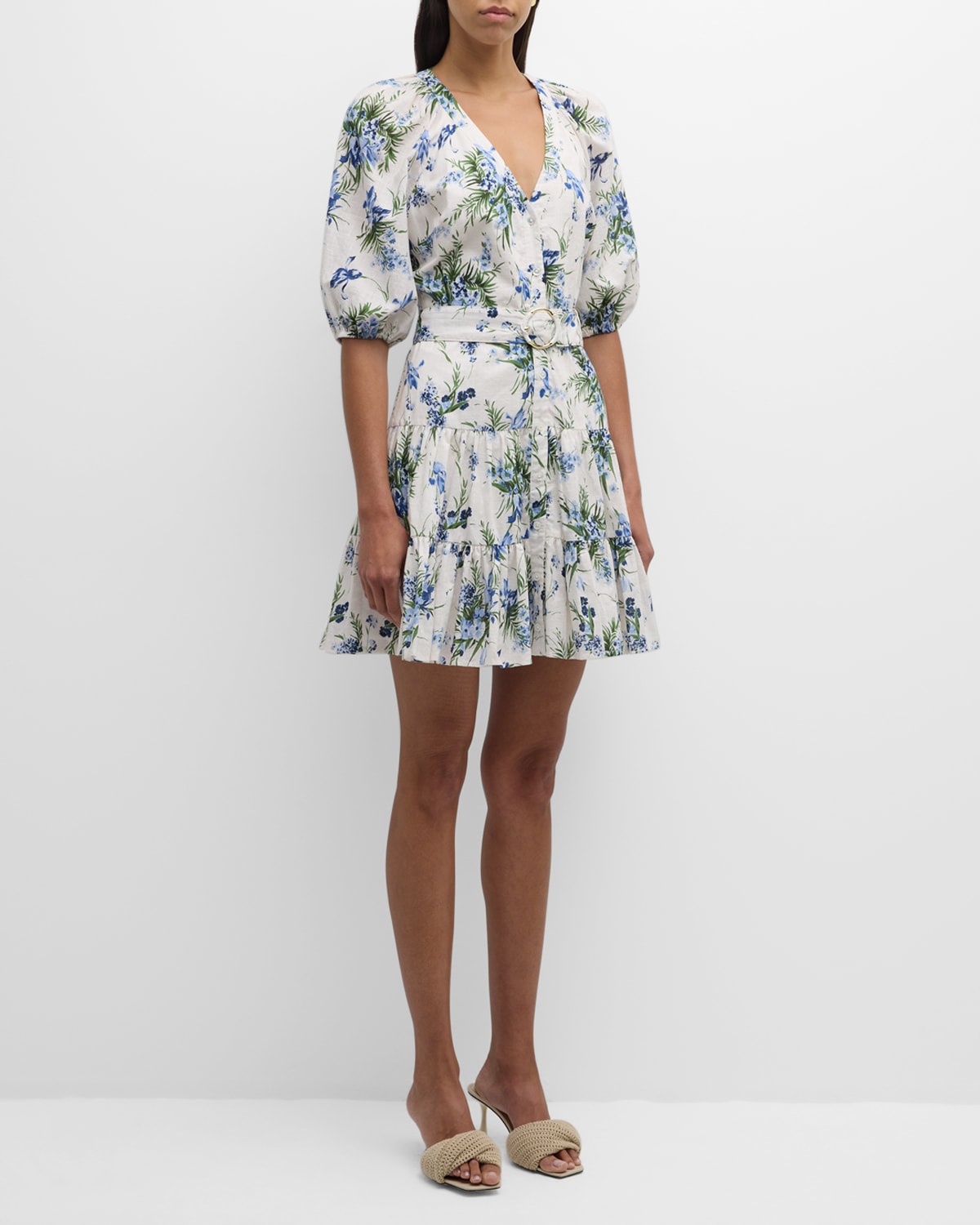 Dewey Floral Button-Front Mini Dress