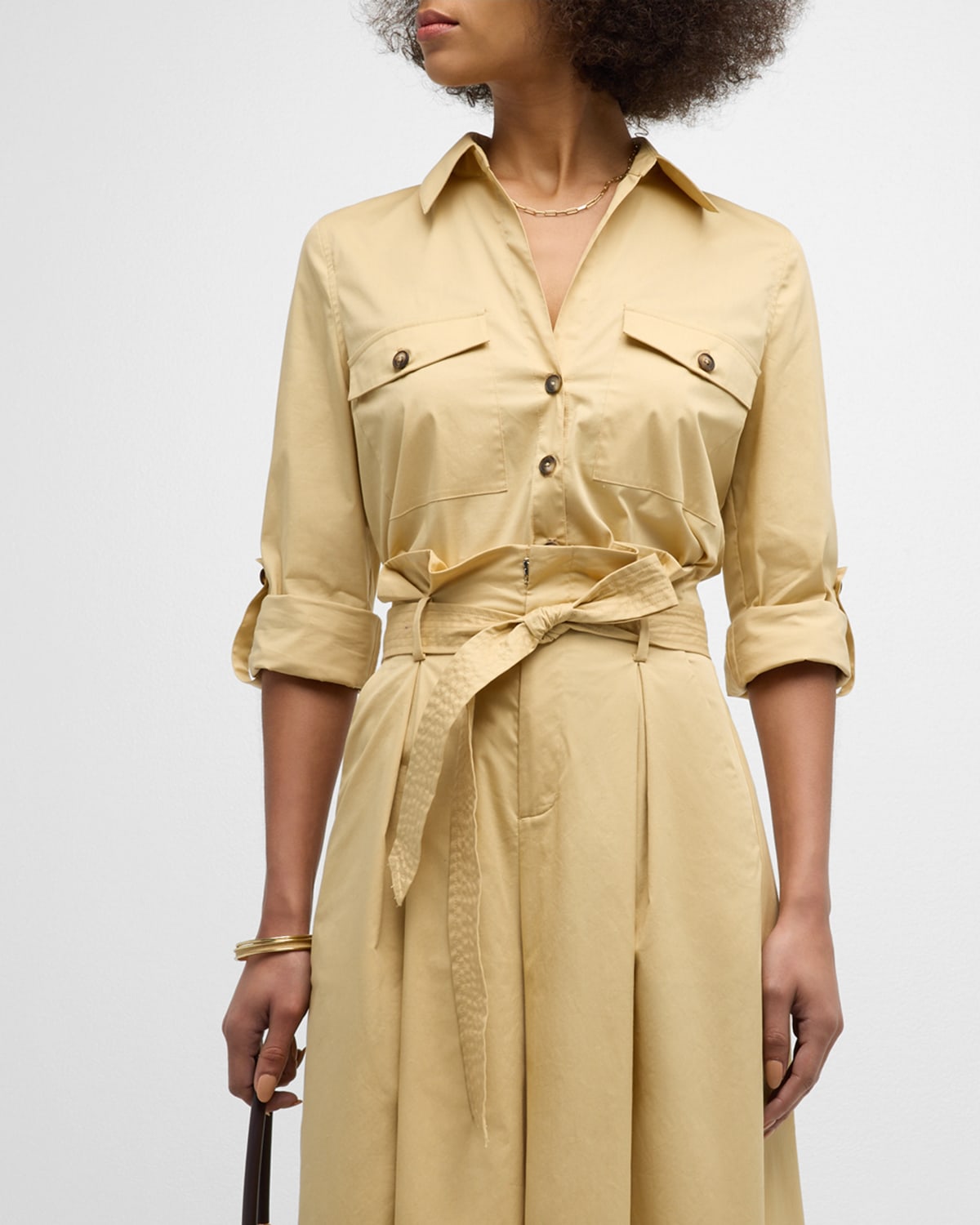 Shop L Agence Pearson Military Blouse In Croissant