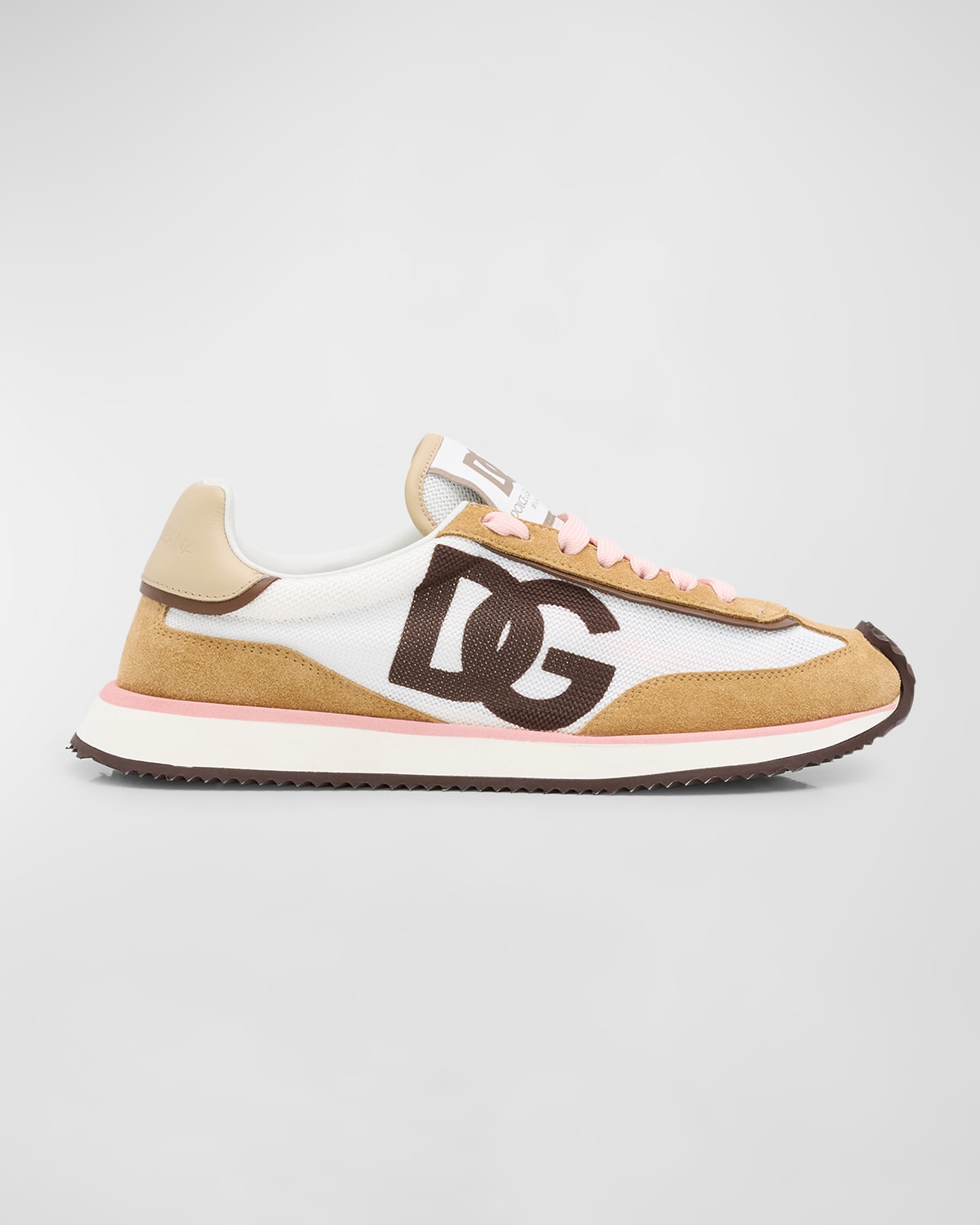 Dolce & Gabbana White Calf Leather Sneakers. Brown Calf Leather Sneakers In Bianco Cacao