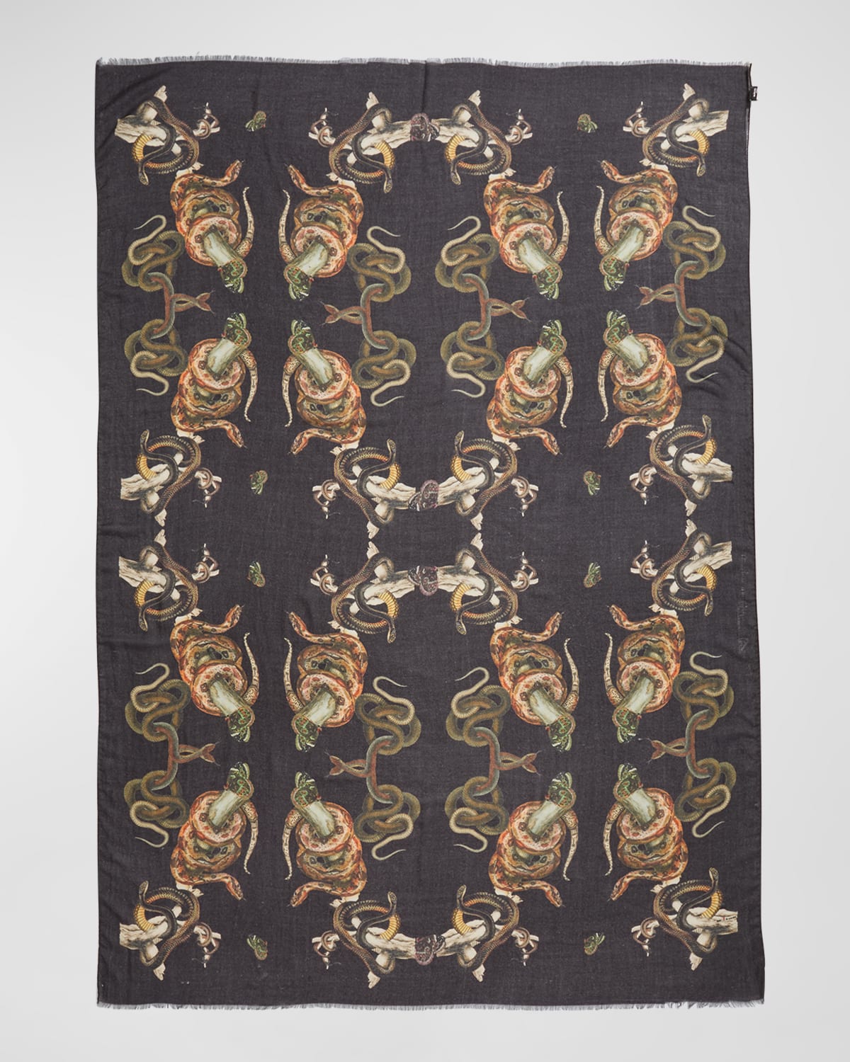 Men's Snake Graphic Silk-Cashmere Scarf