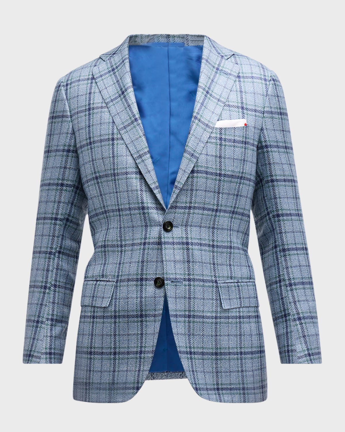 Men's Plaid Wool-Cashmere Sport Coat