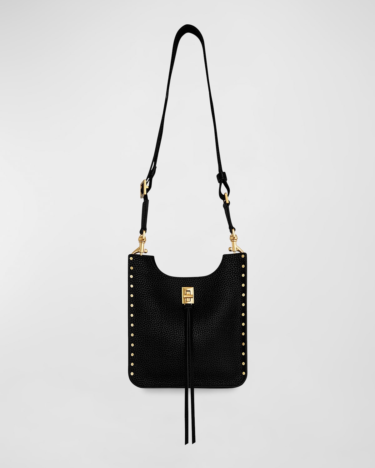 Rebecca Minkoff Darren Small Studded Leather Shoulder Bag In Black