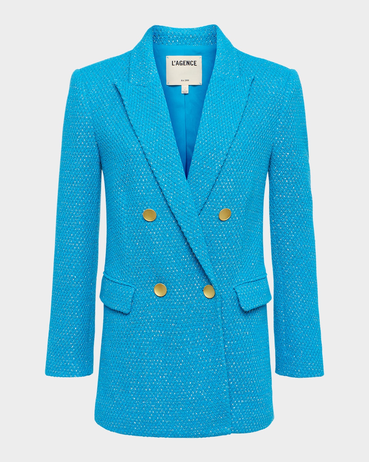 L Agence Riva Knit Double-breasted Blazer In Multi