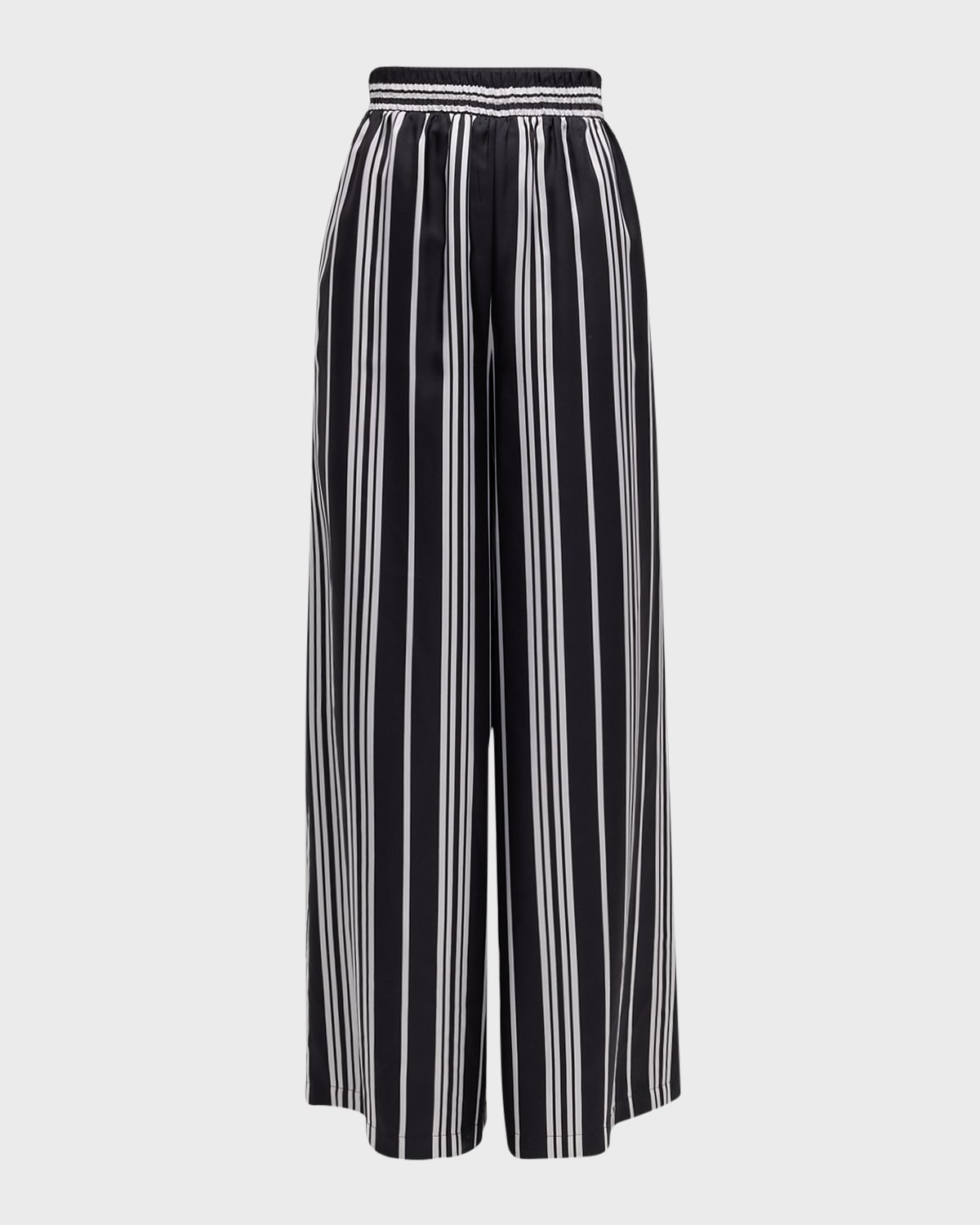 L Agence Lillian Wide-leg Pant In Blk/white Scarf Stripe