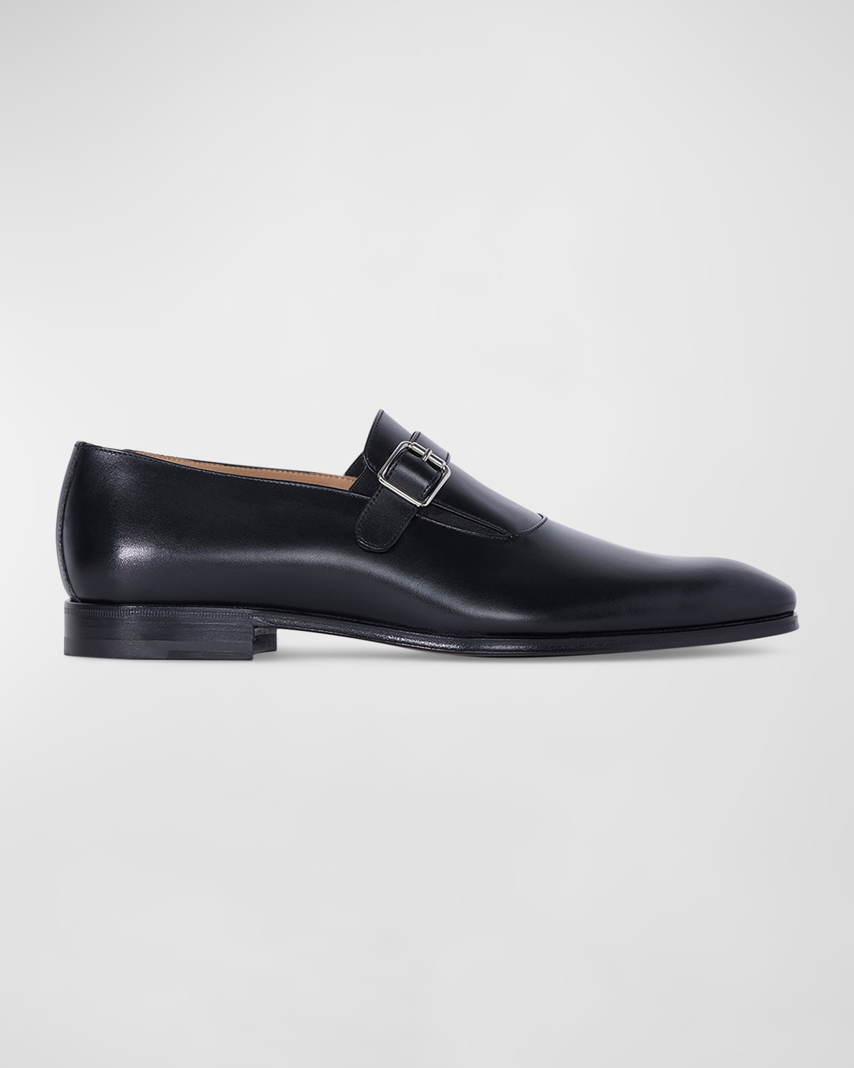 Shop Paul Stuart Men's Horace Leather Single-monk Strap Loafers In Black