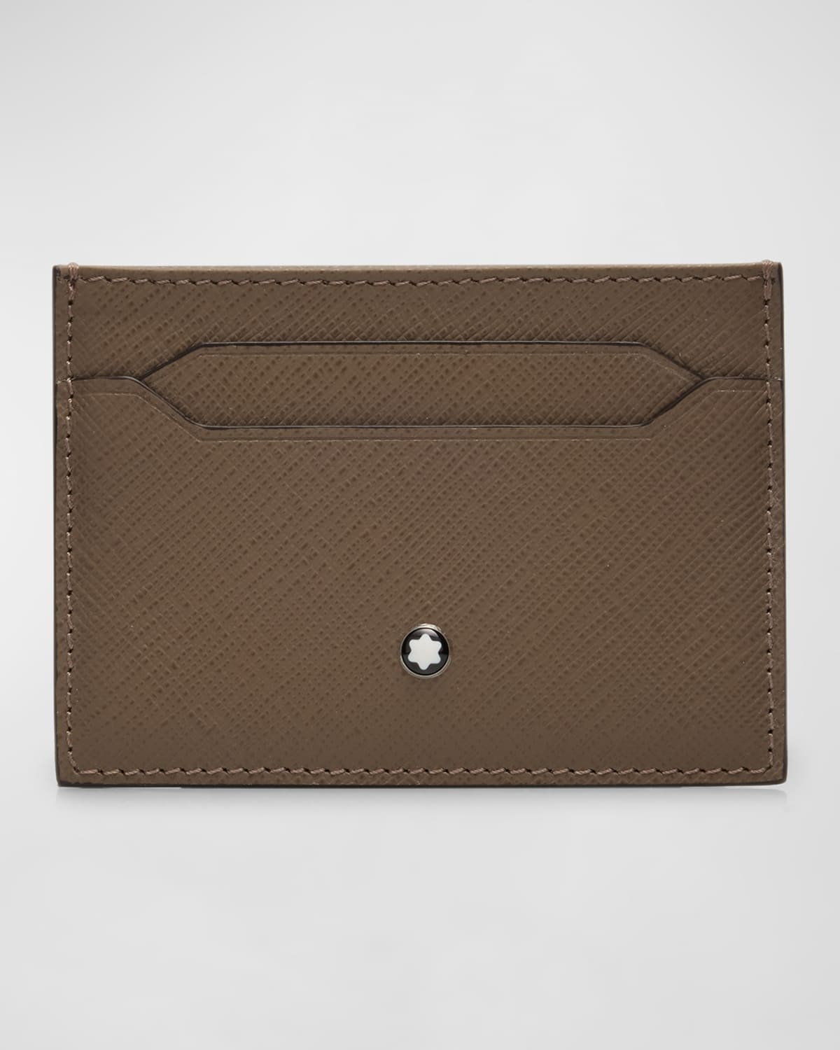Shop Montblanc Men's Sartorial Saffiano Leather Card Holder In Brown